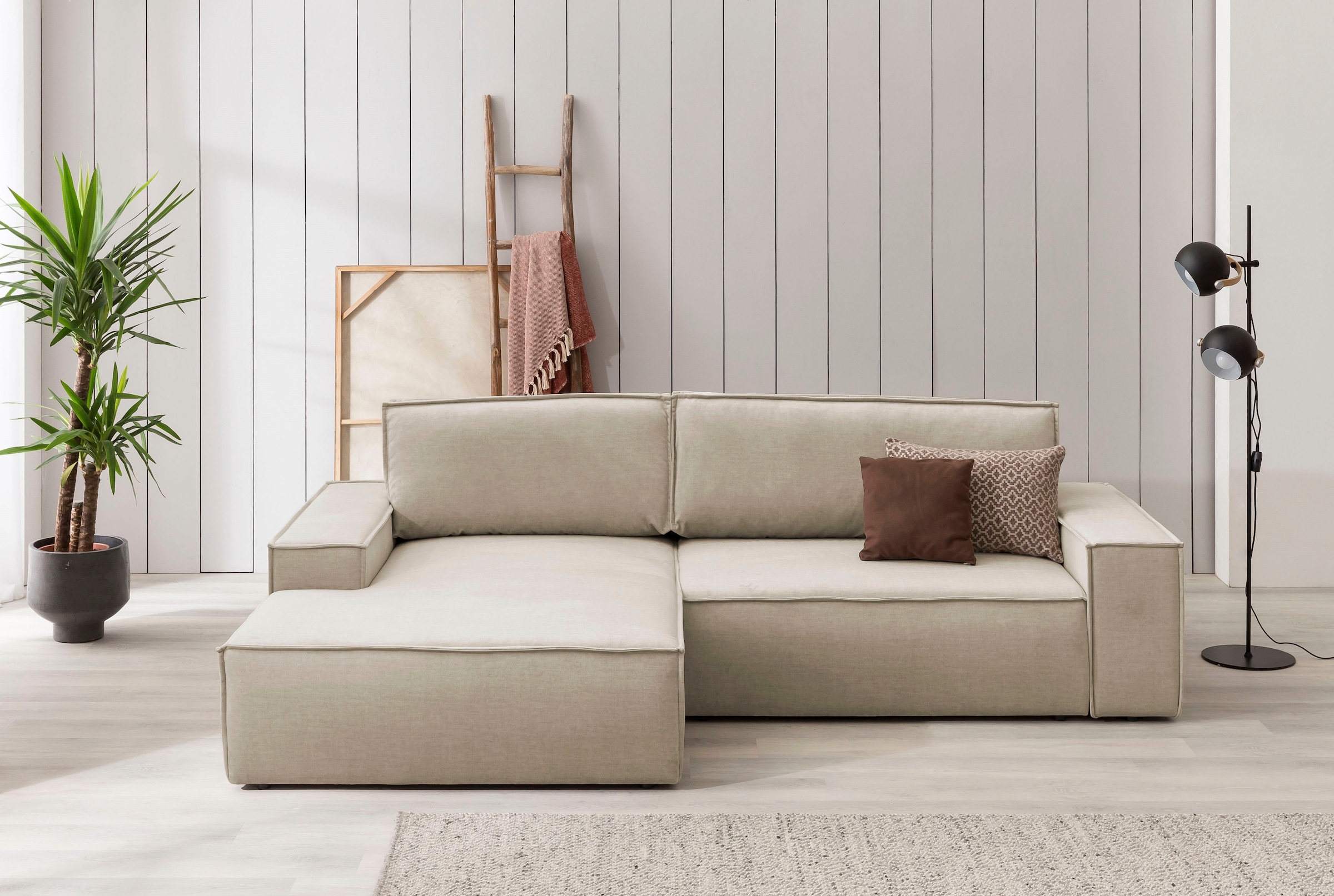 Home affaire Ecksofa SHERWOOD Schlafsofa 267 cm, L-Form, Schlaffunktion mit günstig online kaufen