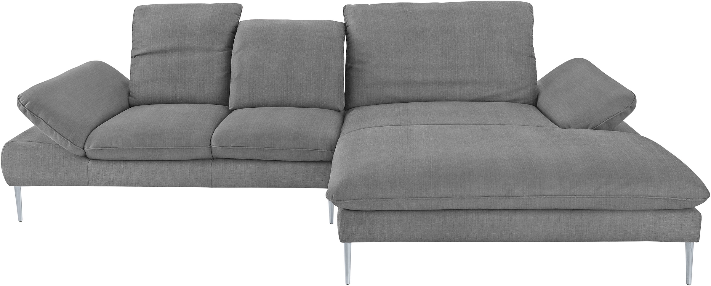 W.SCHILLIG Ecksofa »enjoy&MORE, Designsofa, elegant und bequem, L-Form«, mit Sitztiefenverstellung, Füße silber matt, Breite 310 cm
