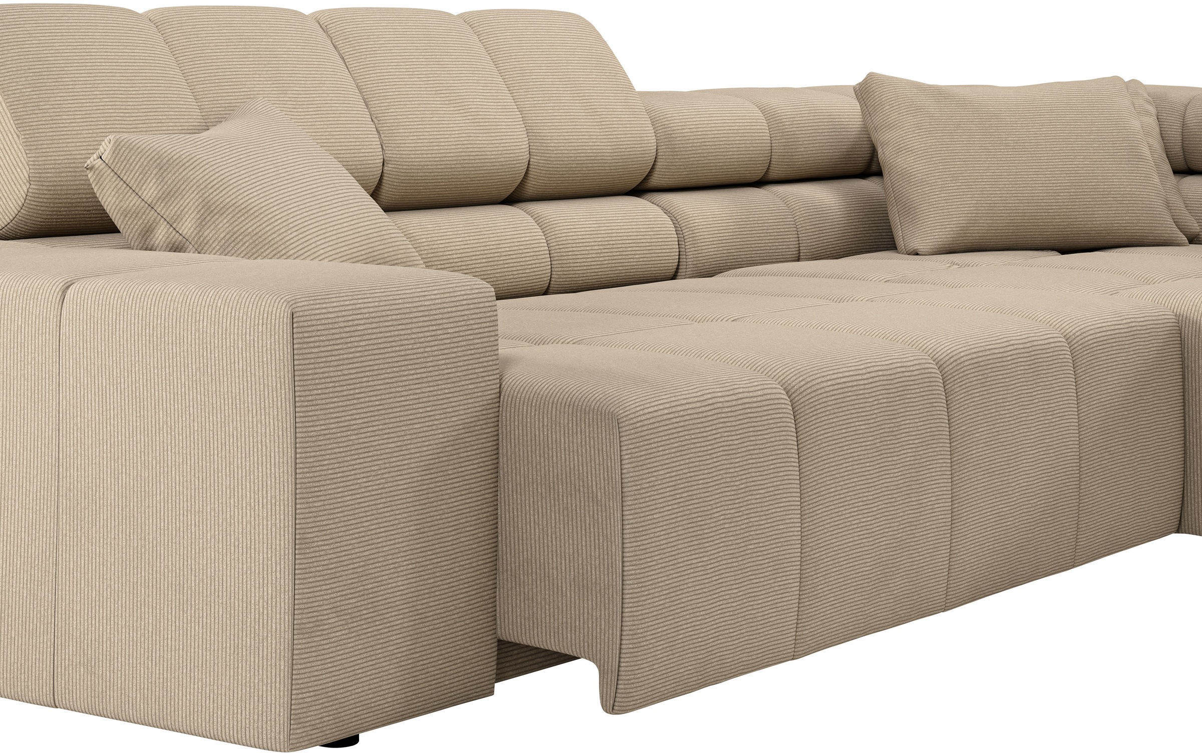INOSIGN Ecksofa »Ancona incl. Kopfteilverstellung, OTTOs Choice, Breite 319cm, L-Form«, wahlweise motorische Sitztiefenverstellung, auch in Cord + Easy Care