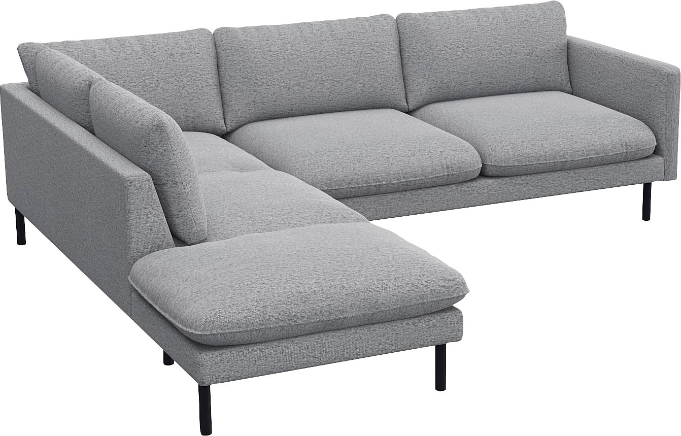 FLEXLUX Ecksofa »Bolzano Designsofa, bequem durch Kaltschaum im Sitz, L-Form«, lose Sitz -& Rückenkissen, hohe Füße