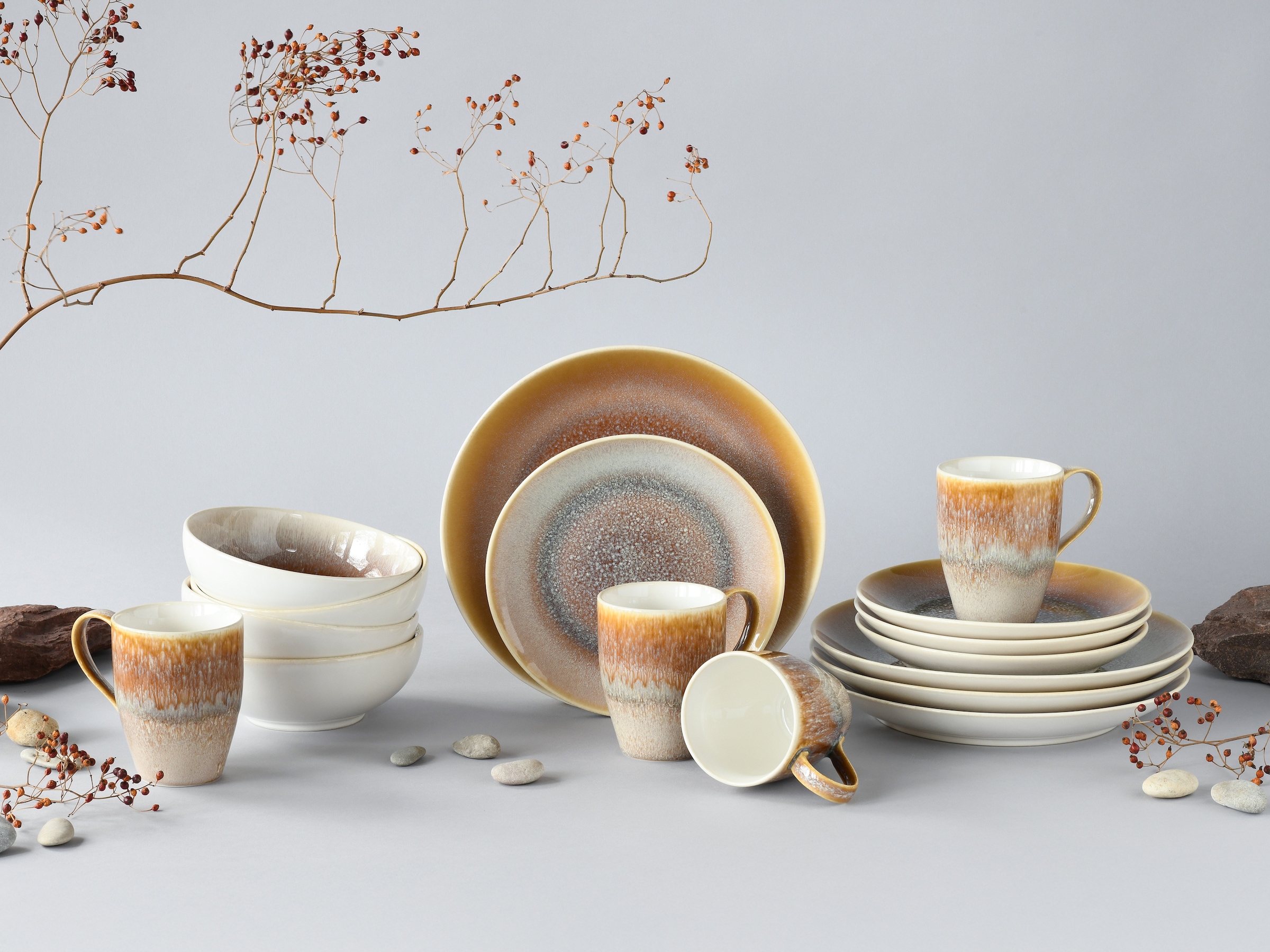 CreaTable Kombiservice »Caldera, Kombi-Service, 16-tlg« Reaktivglasur