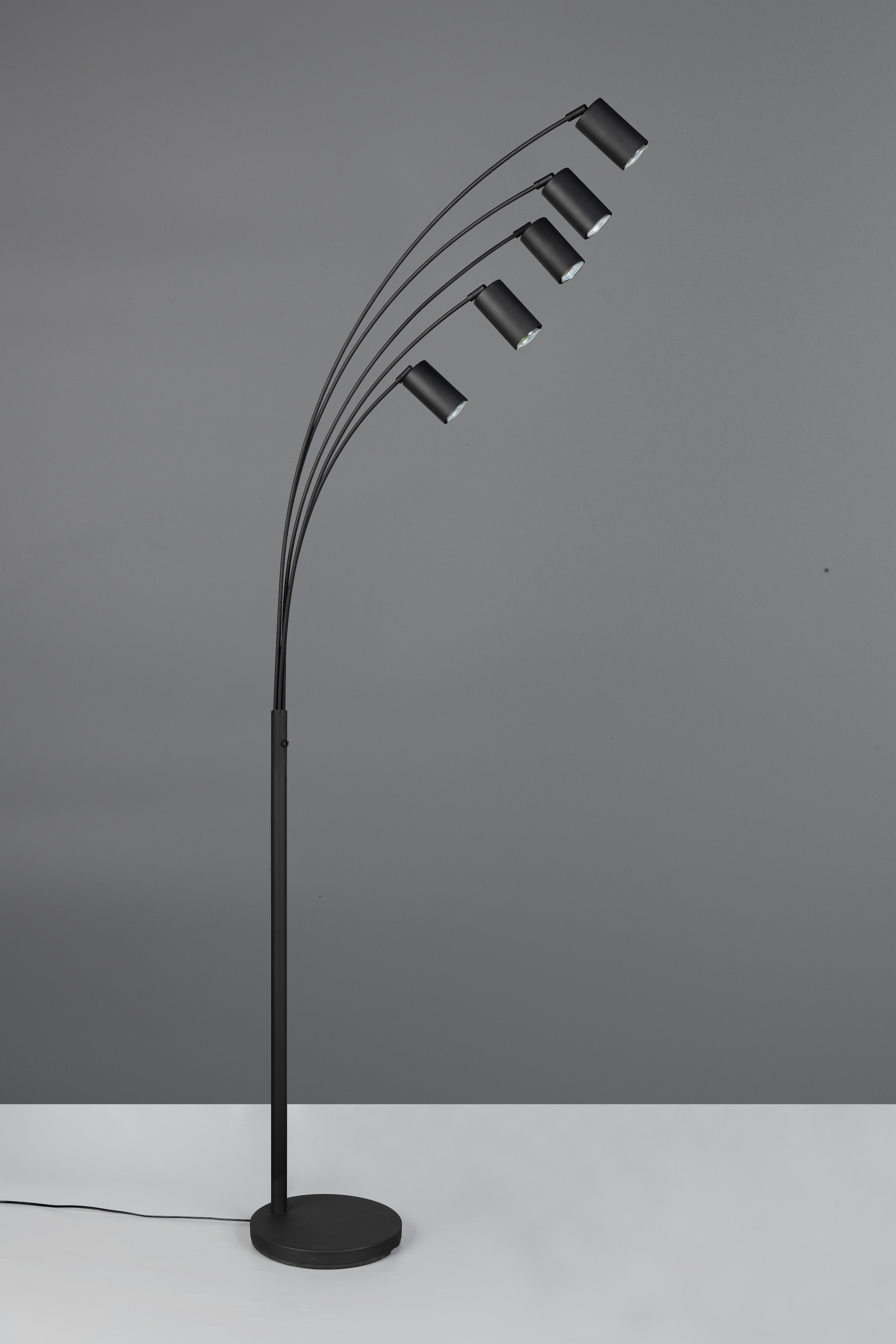 TRIO Leuchten Stehlampe »MARLEY, 5-flammige Bogenleuchte, exkl 5x GU10 max 10W, Kippschalter«, 5 flammig, Leuchtmittel GU10 | Leuchtmittel wechselbar, Höhe 200 cm, Leuchtenarme flexibel verstellbar Leseleuchte Stehleuchte