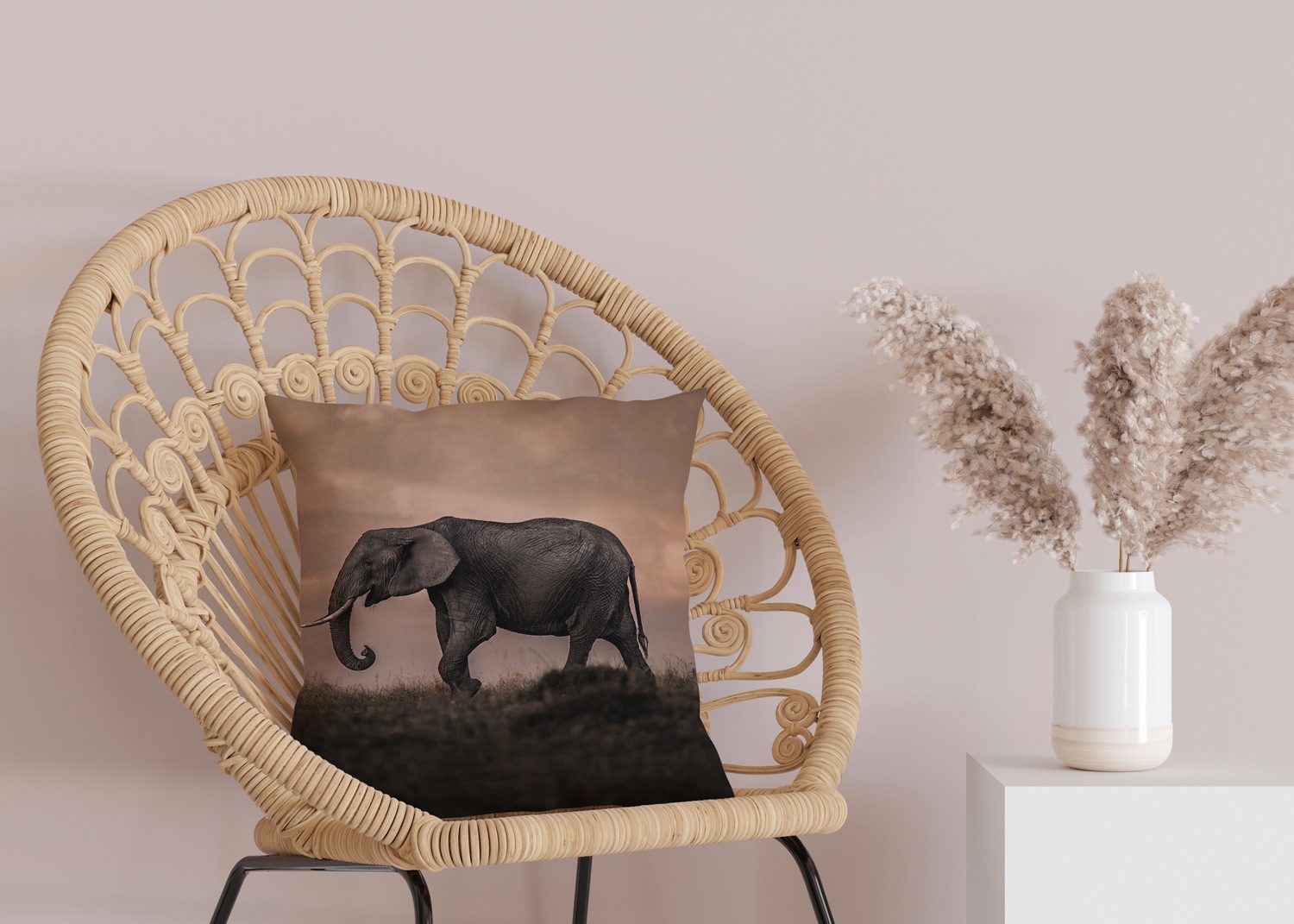 queence Dekokissen »Afrikanische Steppe«, Kissenhülle mit HD Premium Druck, geruchsneutral, 40x40cm