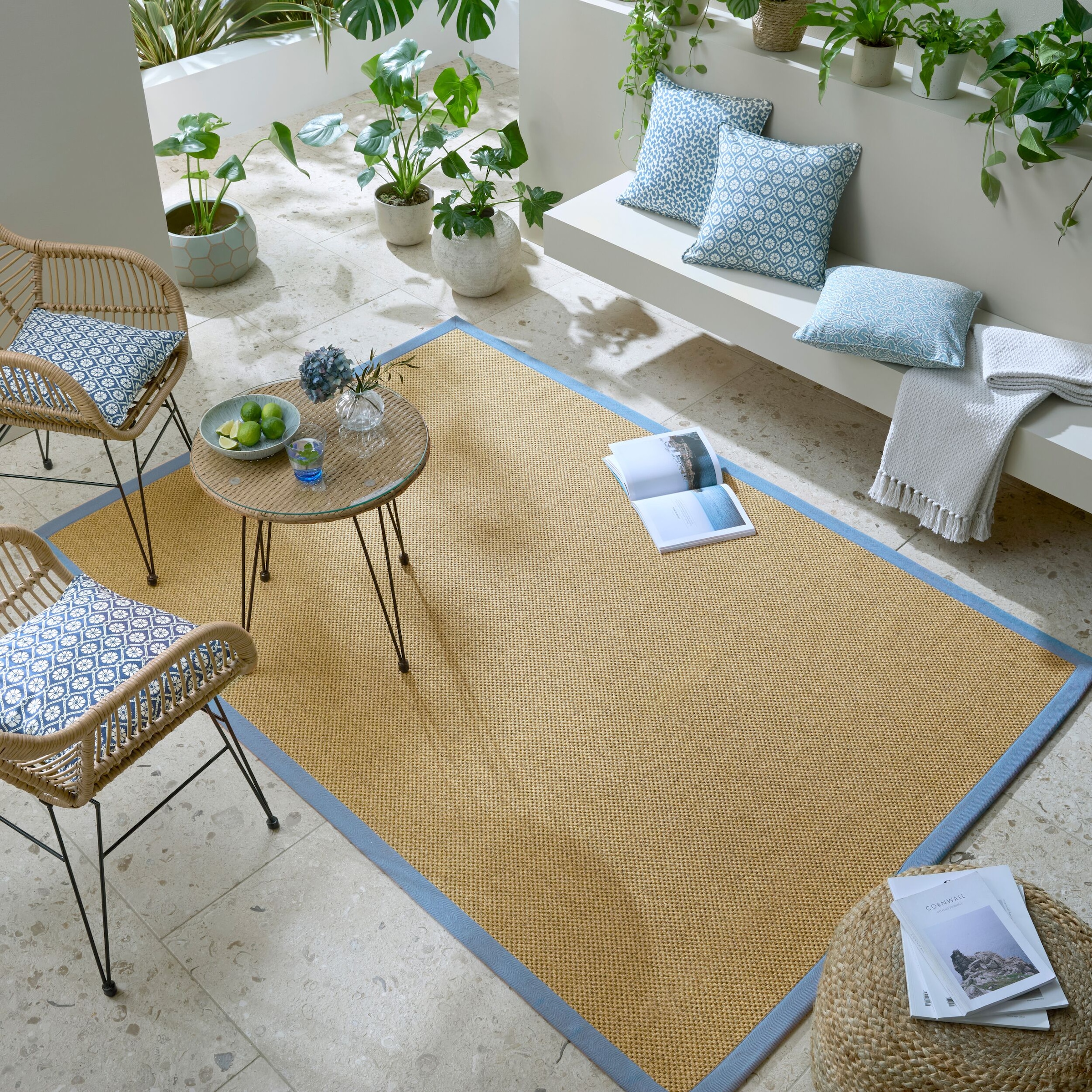 FLAIR RUGS Teppich »Sisal Look«, rechteckig, 6 mm Höhe, Sisal Look Border I günstig online kaufen