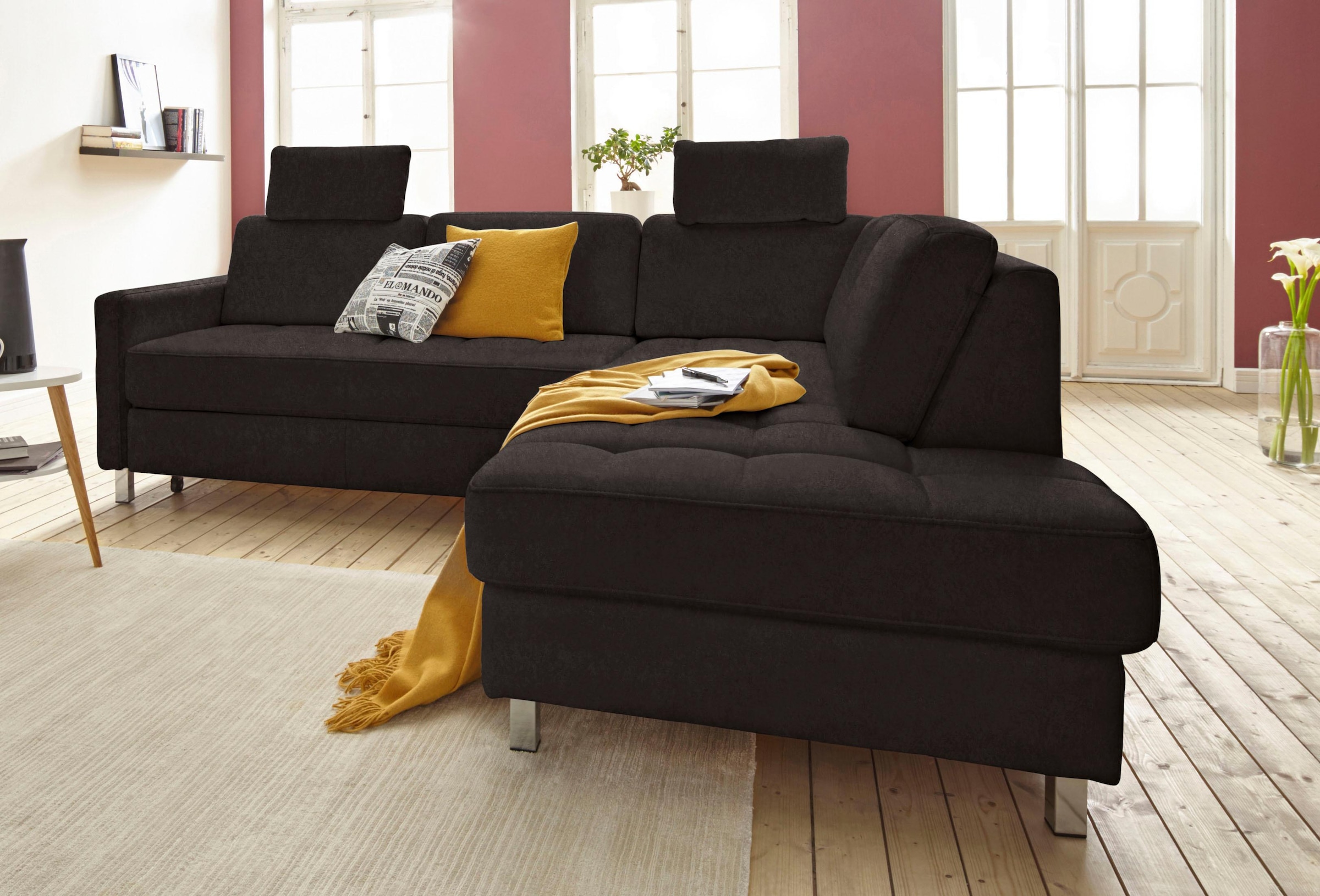 sit&more Ecksofa »Pablo L-Form«, wahlweise mit Bettfunktion und Bettkasten