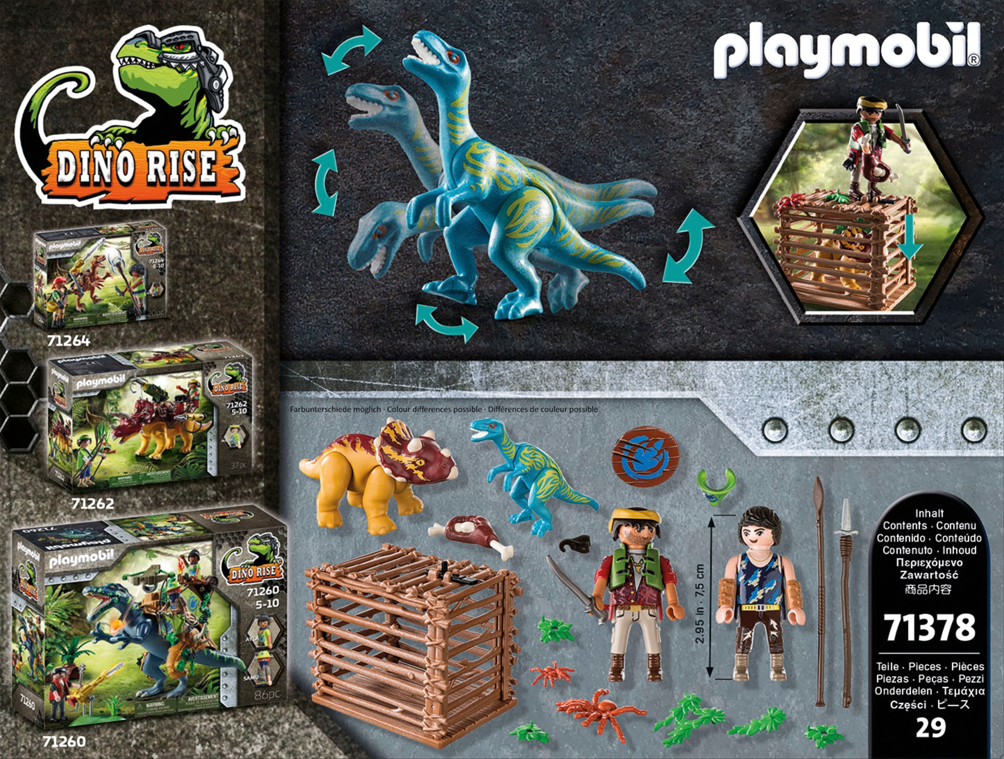 Playmobil® Konstruktions-Spielset »Starter Pack, Befreiung Triceratops (71378), Dino Rise«, (29 St.)