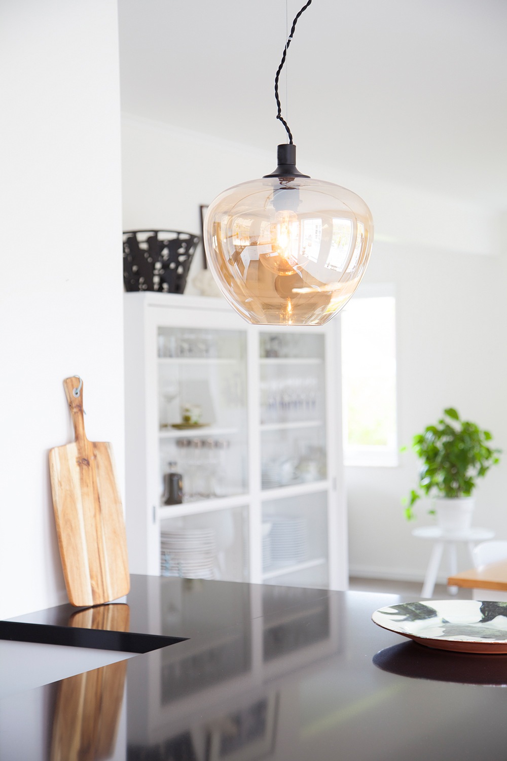 By Rydens Pendelleuchte »Bellissimo«, 1 flammig, Leuchtmittel E27 | ohne Leuchtmittel, Pendelleuchte mit großem Glasschirm, Ø 28 cm