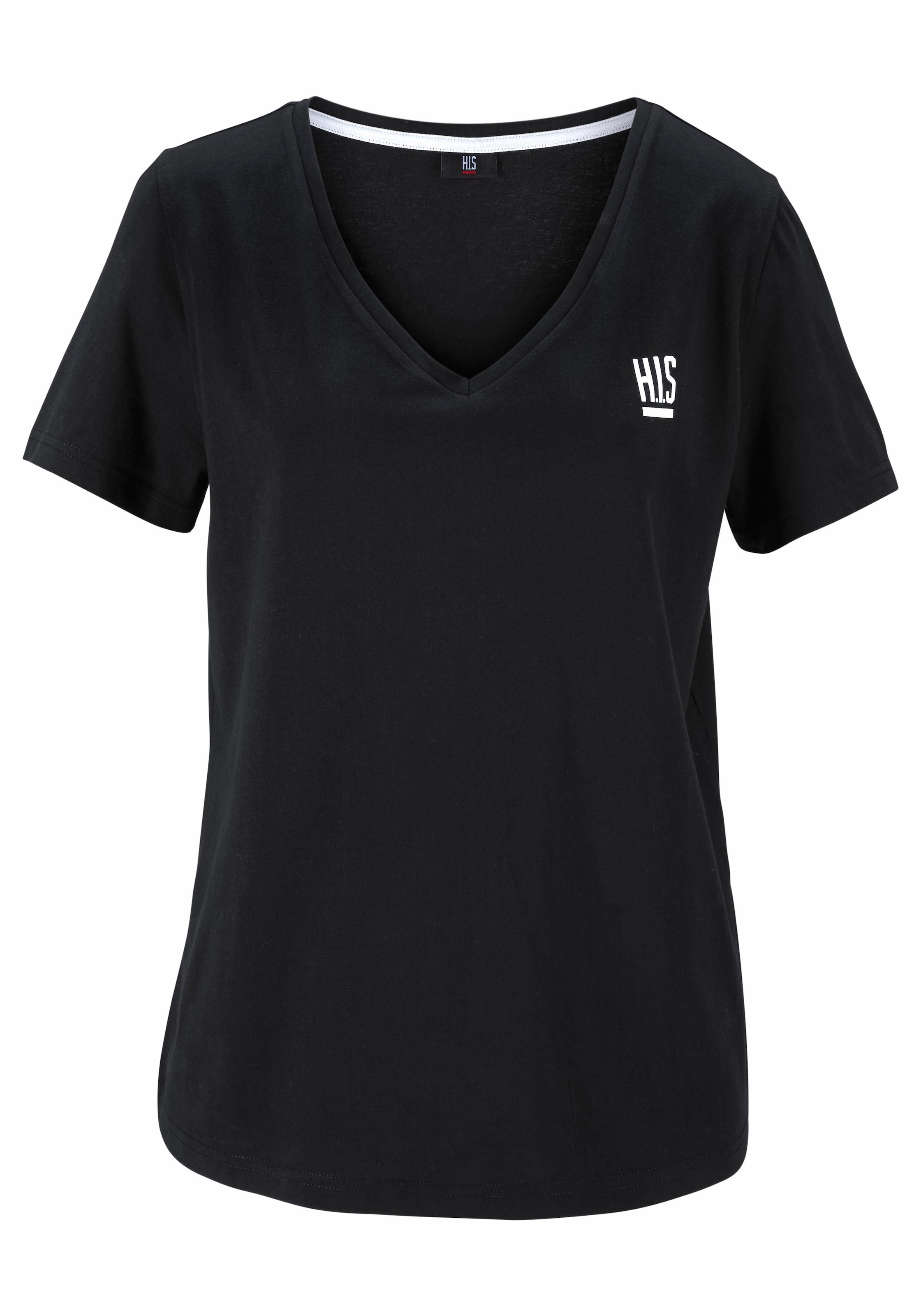 H.I.S T-Shirt »Essential-Basics«, figurumspielender Schnitt, aus Baumwolle