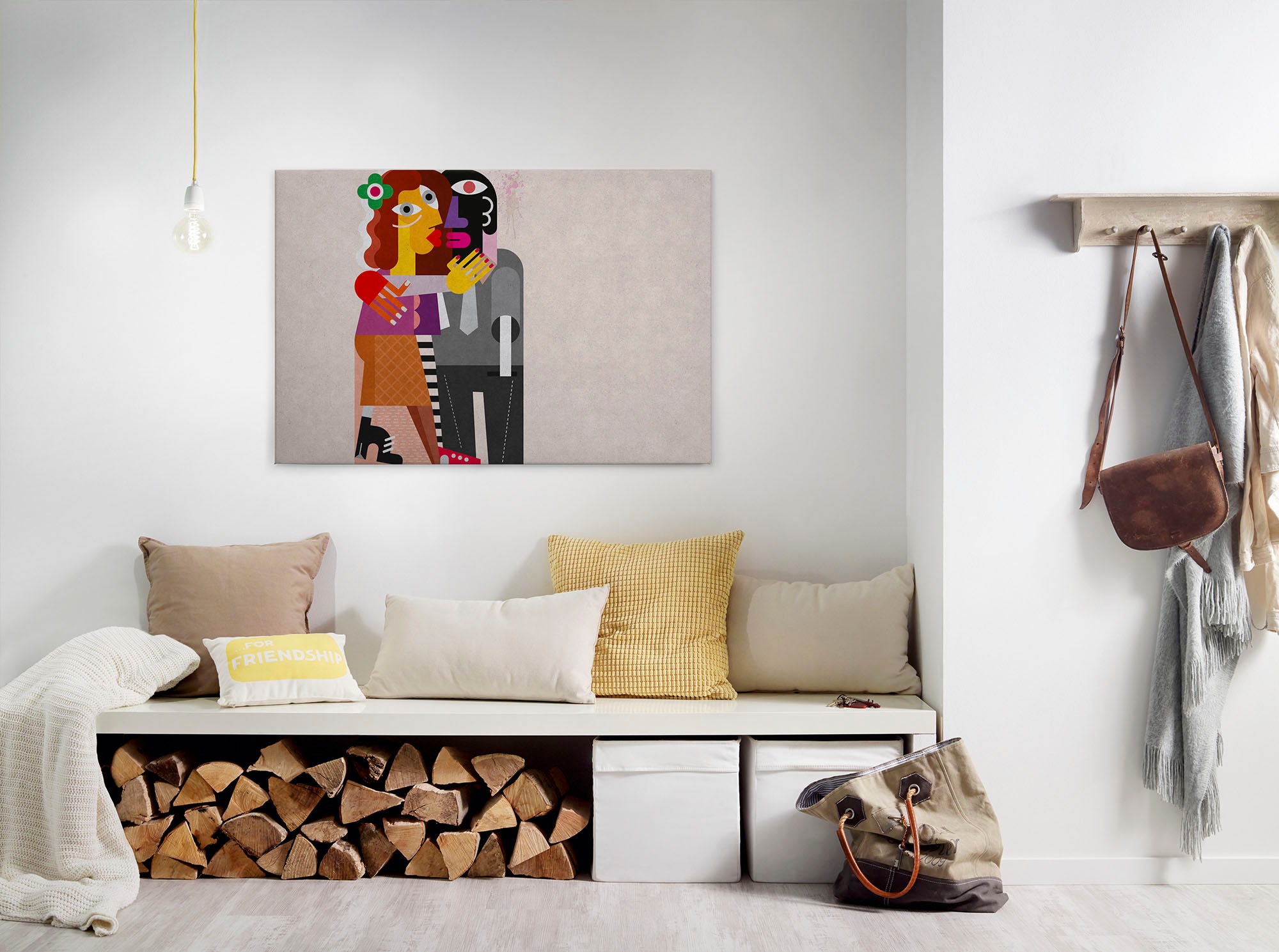Bricoflor 60Er Jahre Wandbild Bunt Kunst Leinwand Bild Im Retro Stil Ideal günstig online kaufen