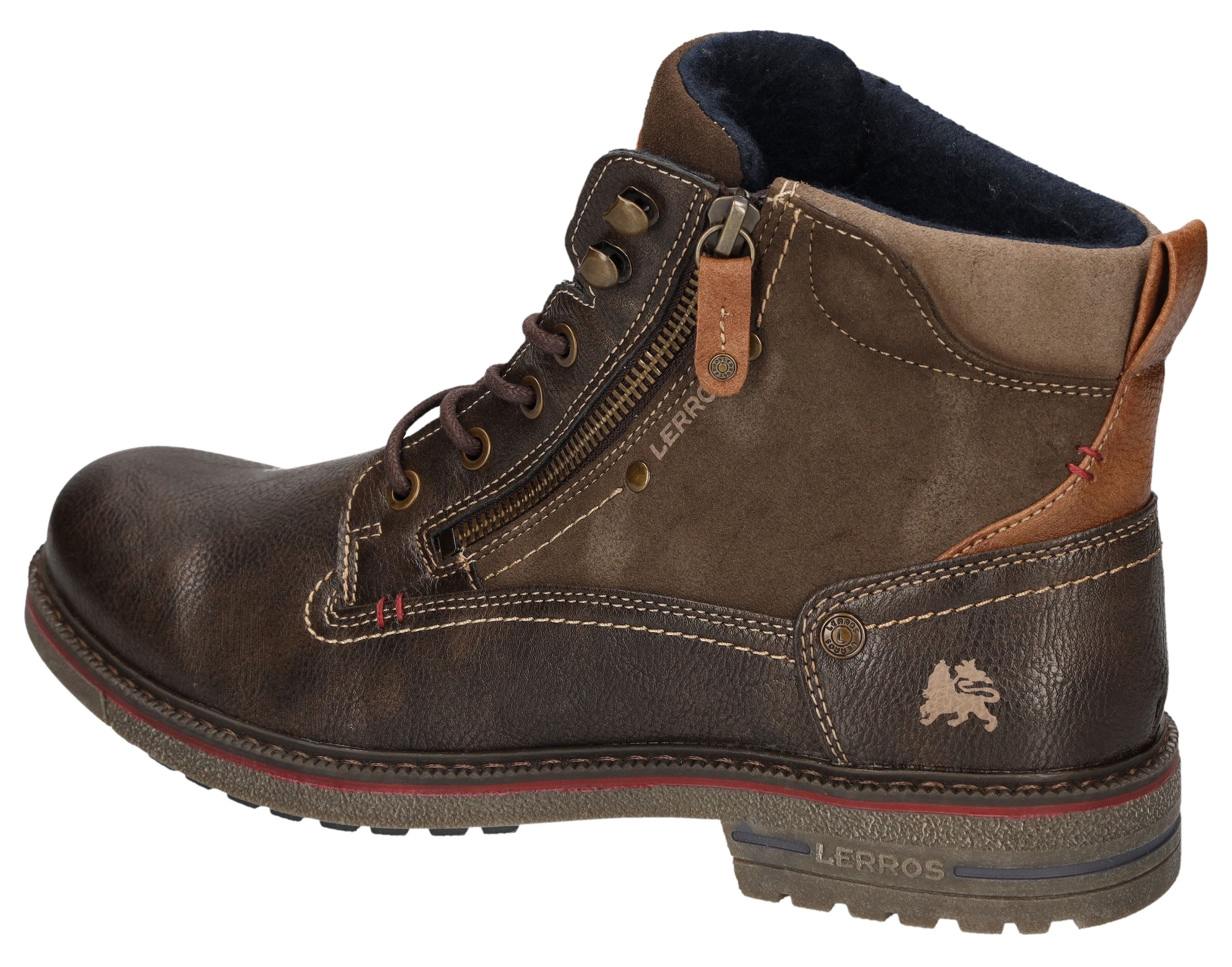 LERROS Schnürboots, Schnürboots, mit seitlichem Reißverschluss