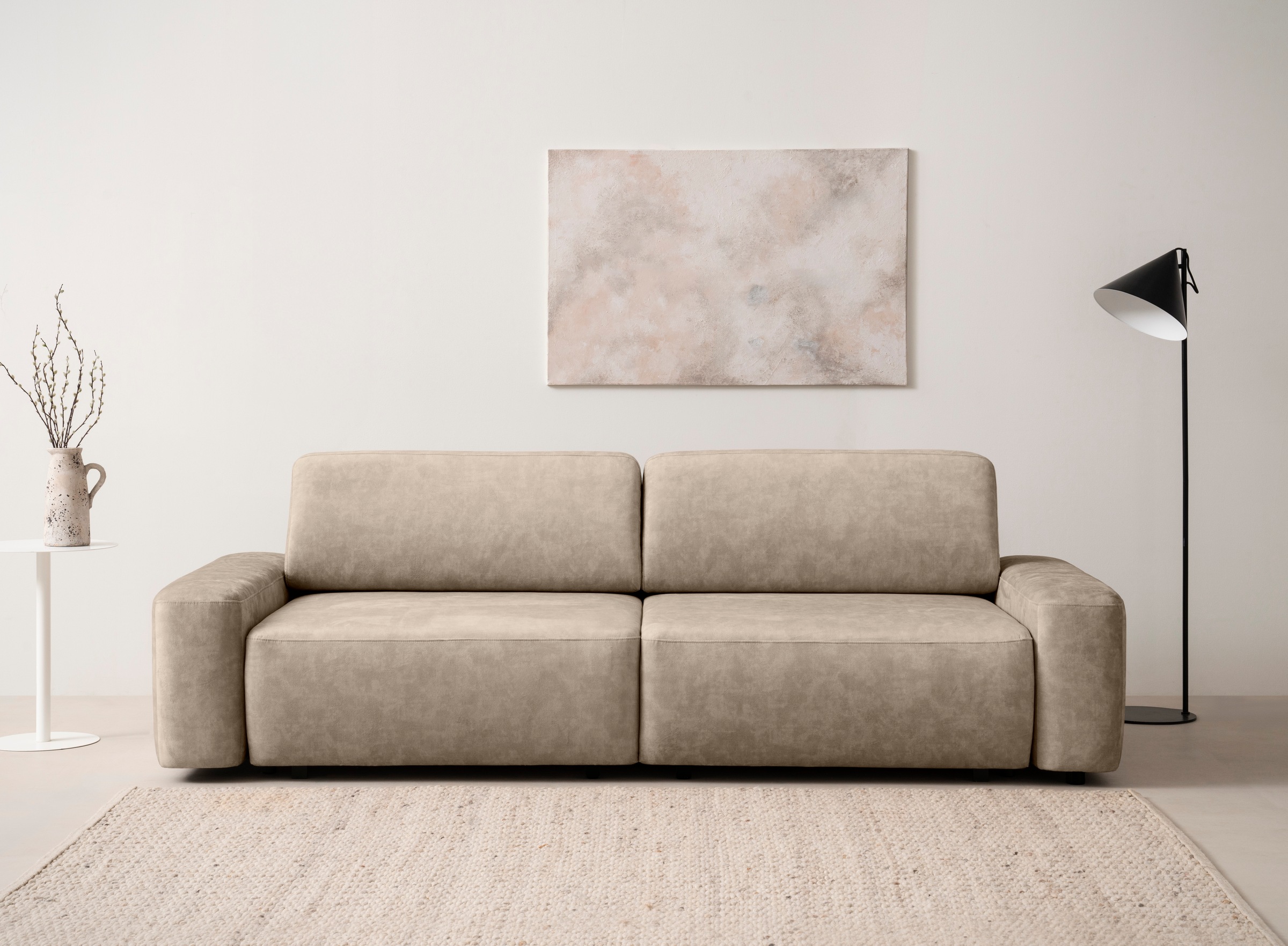 Home affaire 3-Sitzer »TORGE (257cm), Sofa,Schlafsofa in Cord, Samtvelours, günstig online kaufen