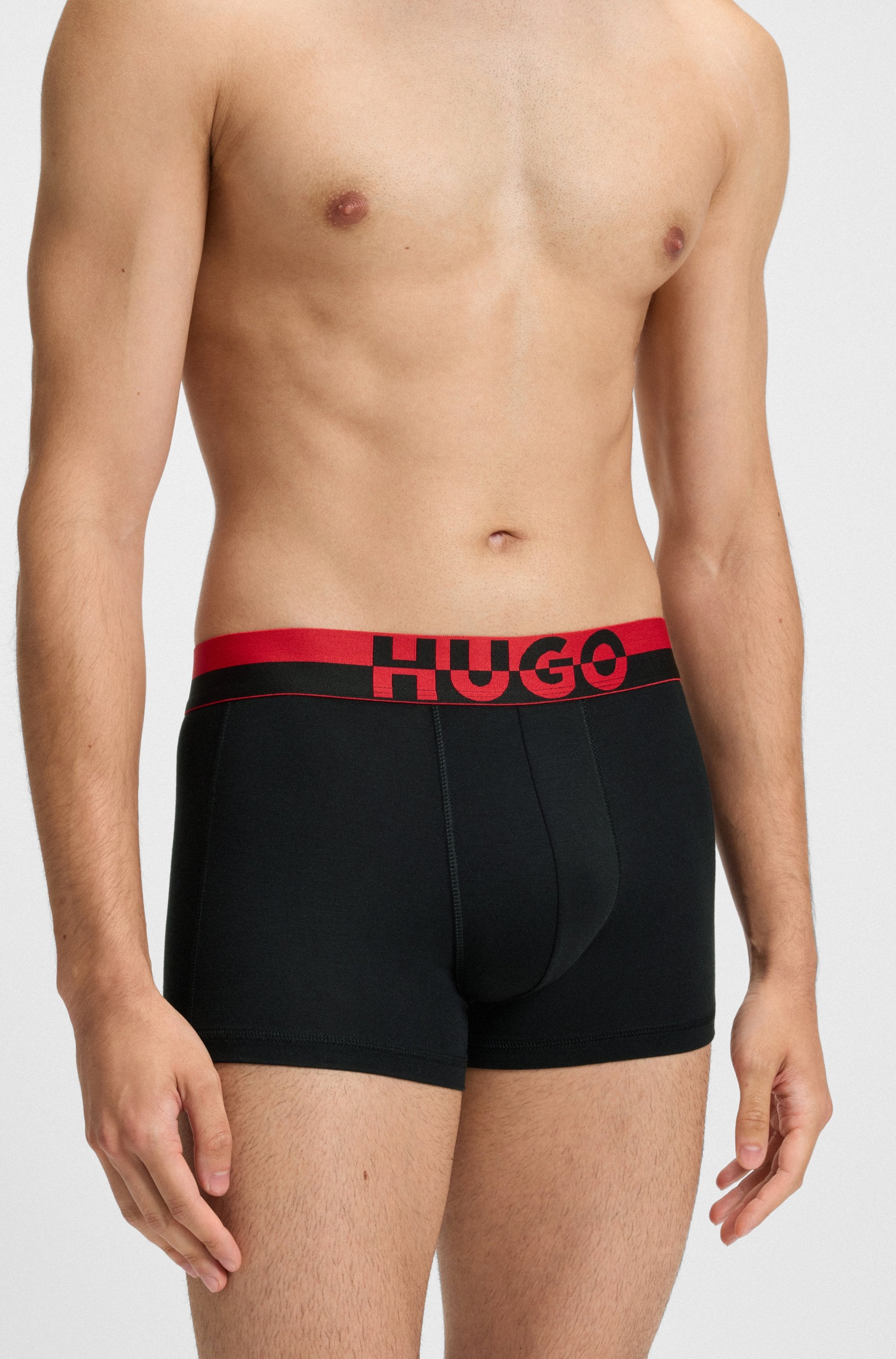 HUGO Underwear Boxershorts »TRUNK TR. SPLIT LOGO«, (3 St.), enganliegend, kurzes Bein