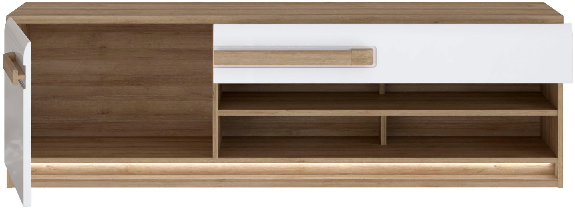 FORTE Lowboard »Attention TV-Board, TV-Schrank«, TV-Board, Beleuchtung, Soft Close, Kabelführung
