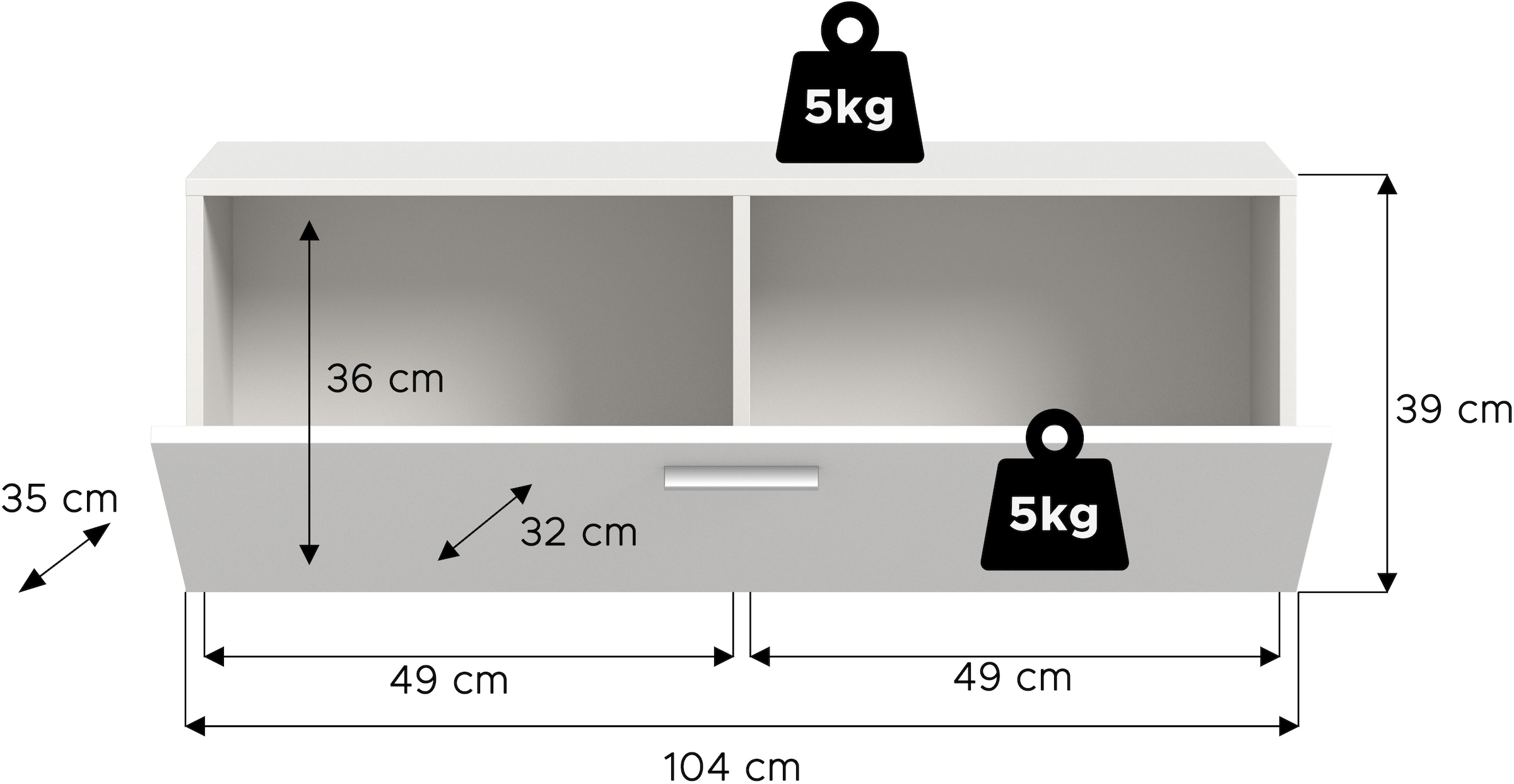 INOSIGN Hängeschrank, (1 St.), Lumo, Garderobenschrank Breite 52 cm, 1 Klappe, 2 Fächer, Flur, Diele