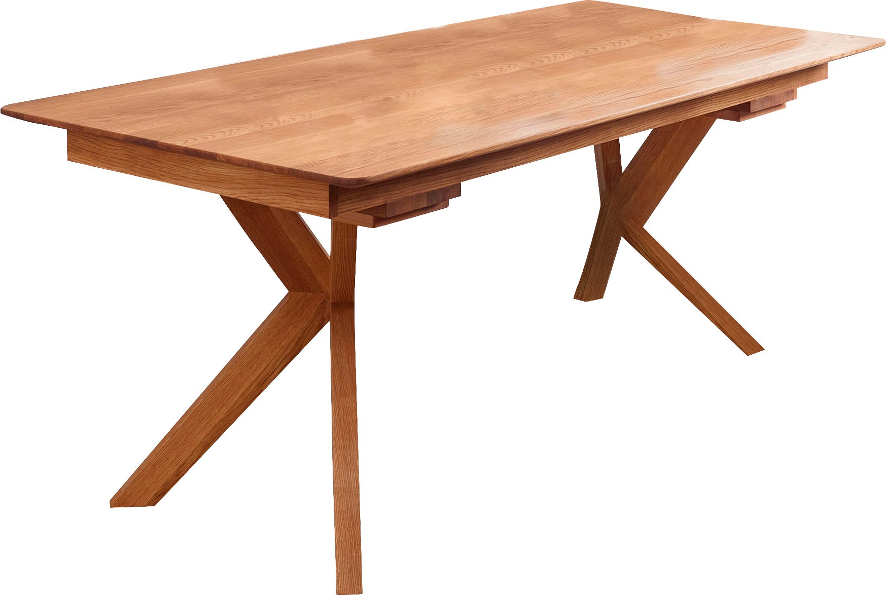 2. Bild von SCHÖSSWENDER Esstisch »Birds«, modernes Design, Gestell aus Massivholz, Ansteckplatte (180-225 cm)