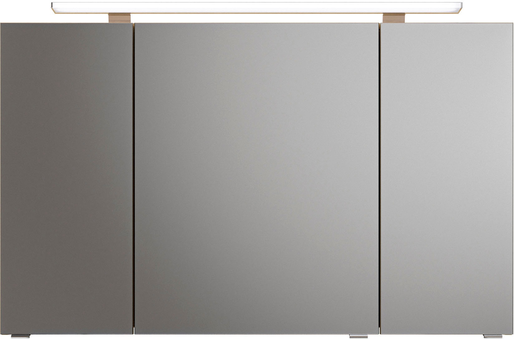 Saphir Badmöbel-Set »Serie 6025 2-teilig Mineralmarmor-Waschtisch mit LED-Spiegelschrank«, (2 St.), Waschplatz 117cm breit, 2 Schubladen, 3 Spiegel-Türen, inkl Türdämpfer