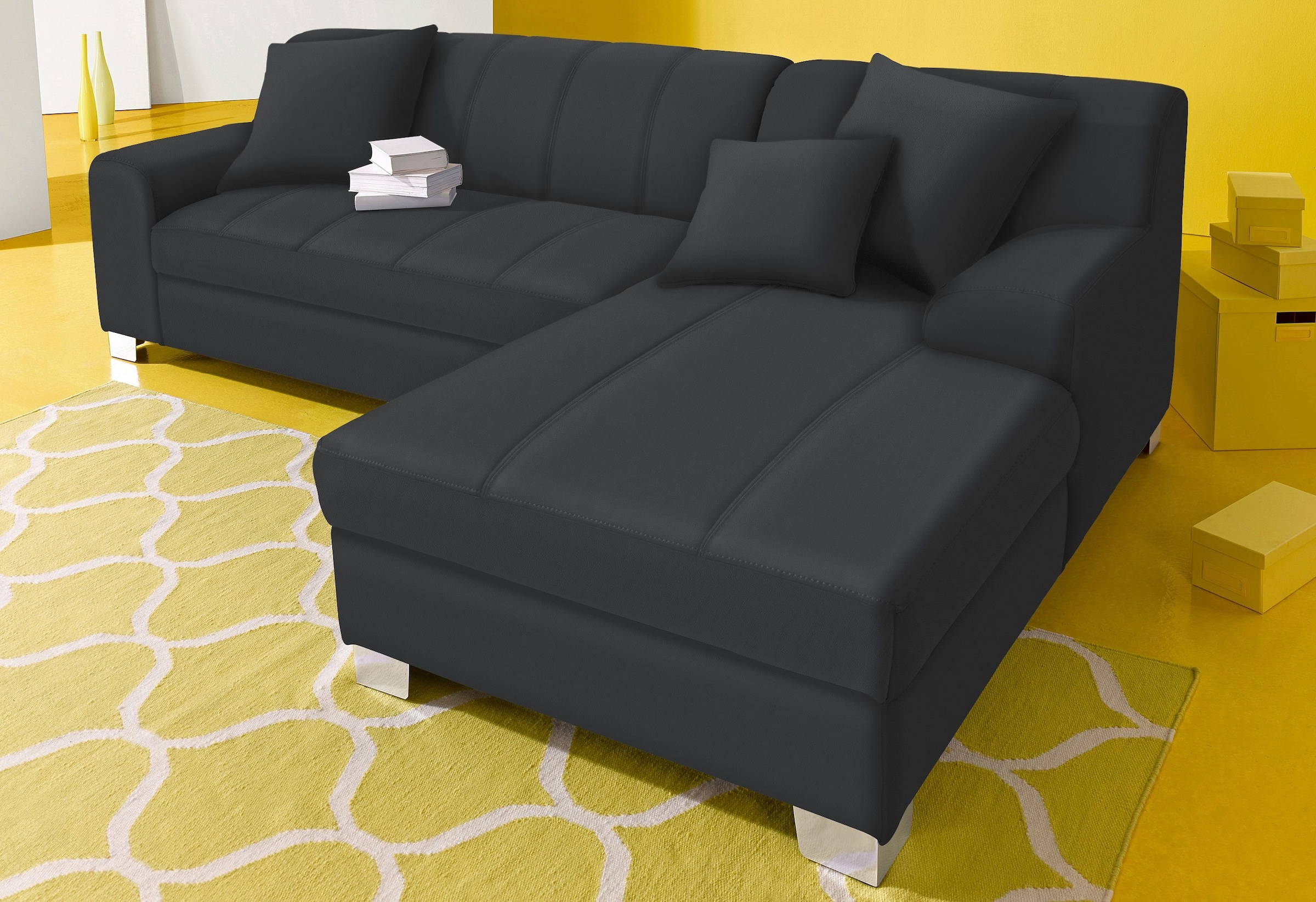 DOMO collection Ecksofa »Turah incl. Zierkissen, moderne Steppung, auch in günstig online kaufen