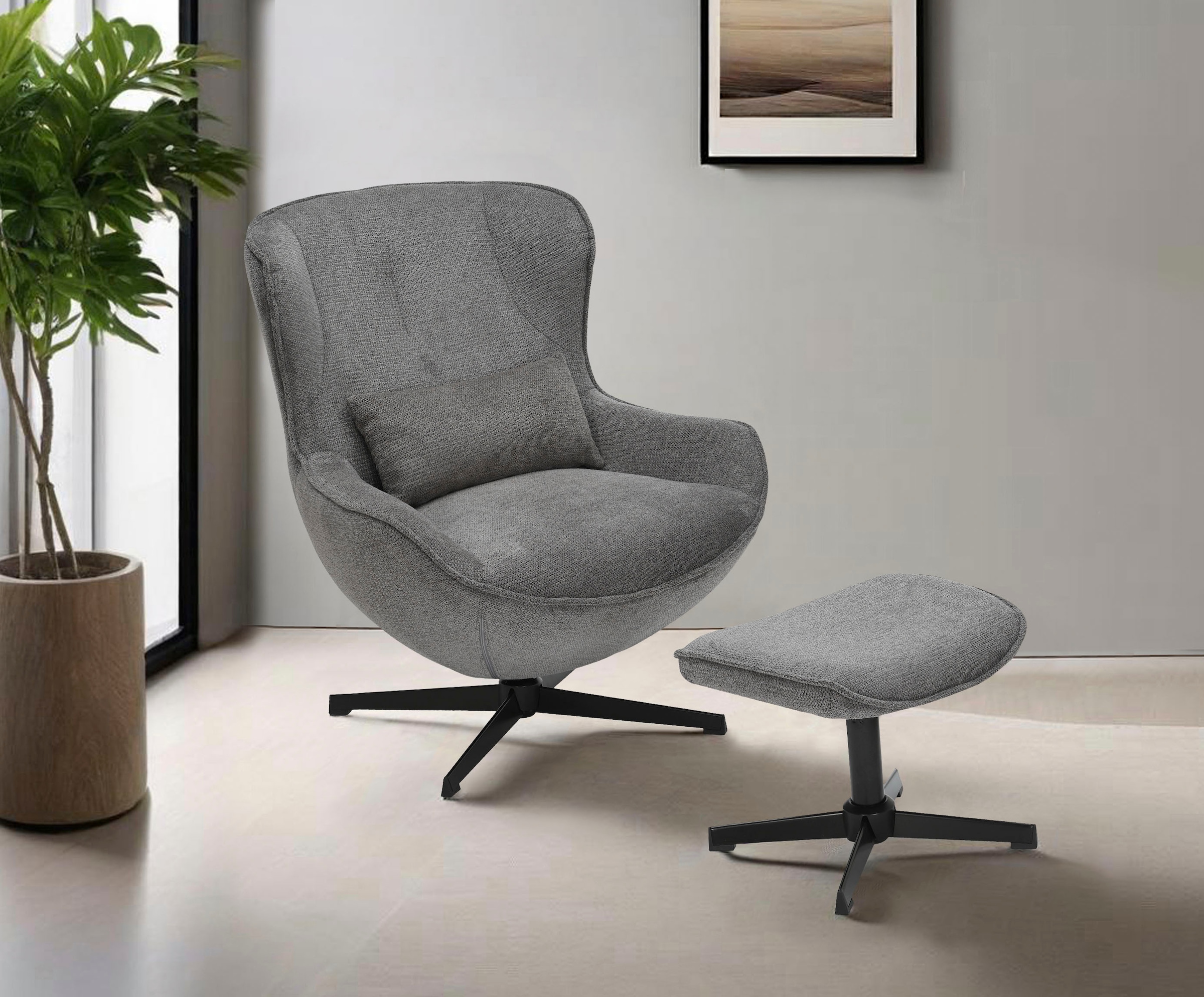 OTTO home Sessel »Yolli Relaxsessel, TV-Sessel mit Hocker« 360° Grad drehba günstig online kaufen