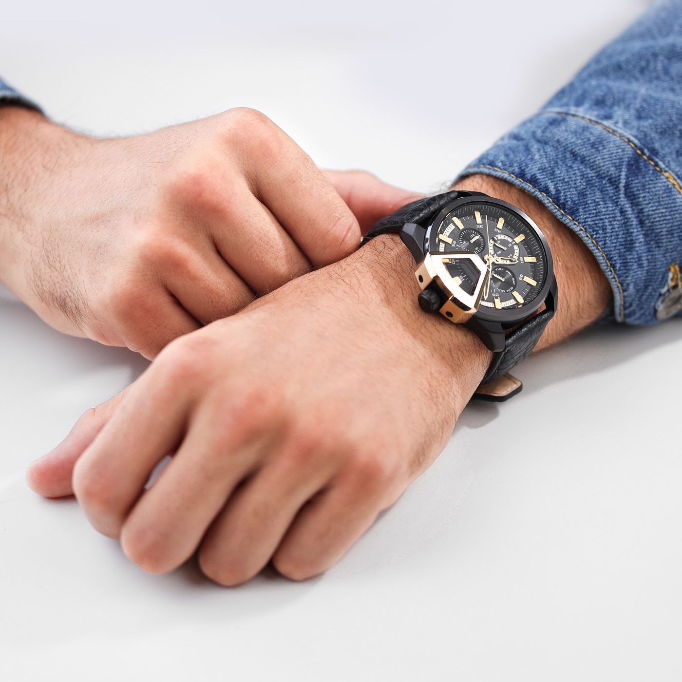 Police Multifunktionsuhr »UNDERLINED«, Quarzuhr, Armbanduhr, Herrenuhr, Lederarmband, analog