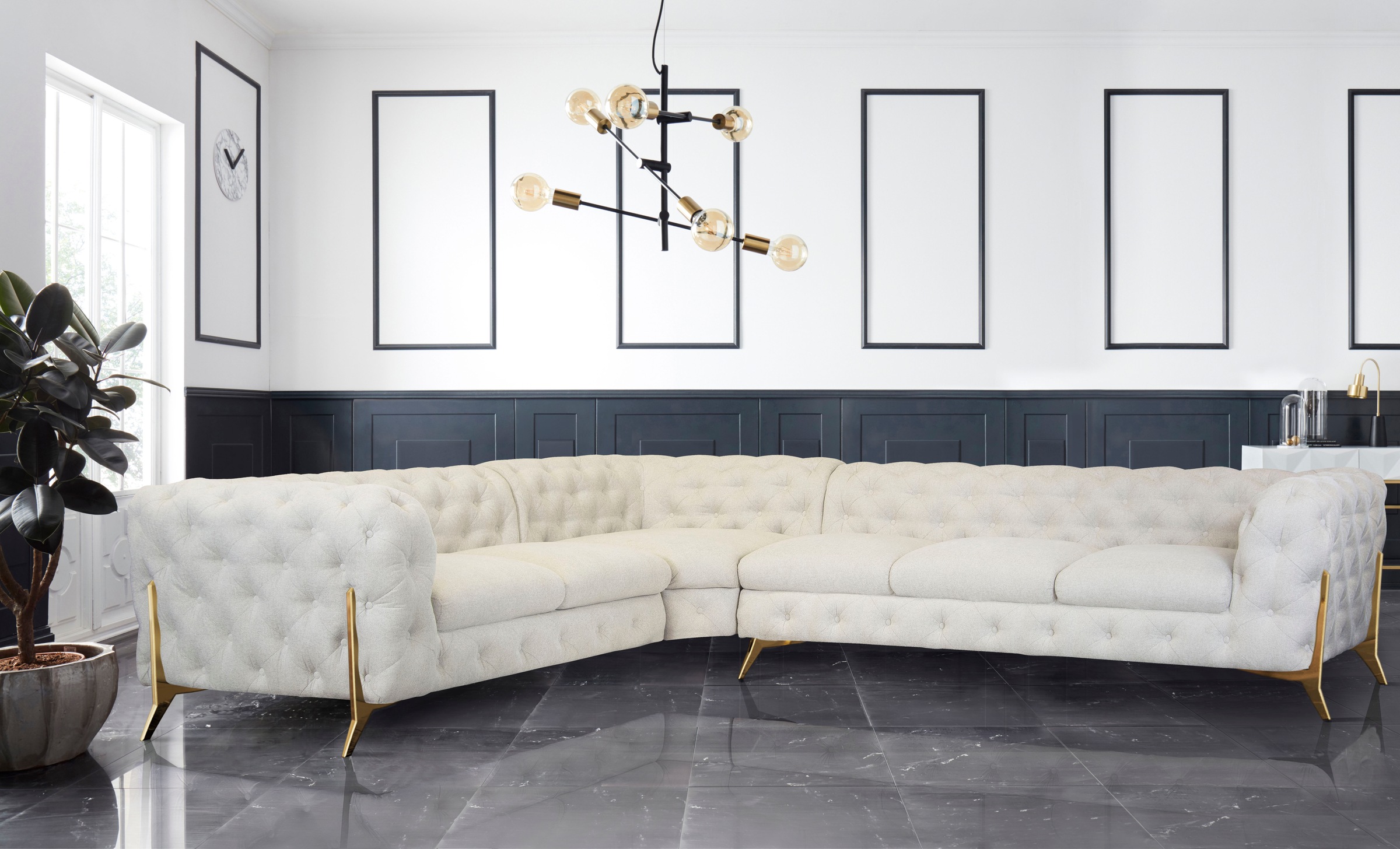 Home affaire Chesterfield-Sofa »Amaury L-Form« großes Ecksofa, Chesterfield günstig online kaufen