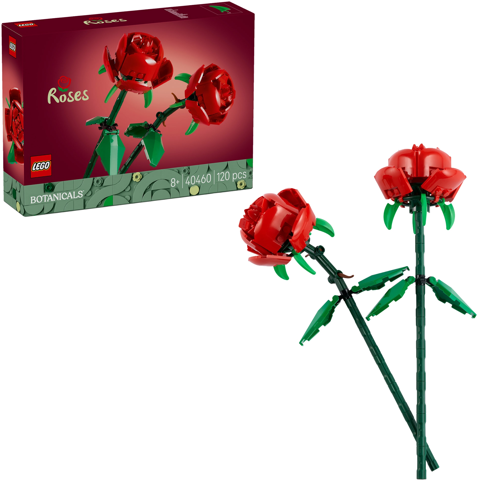 Lego Konstruktionsspielsteine "Rosen (40460), Lego Botanicals", rot (bunt)