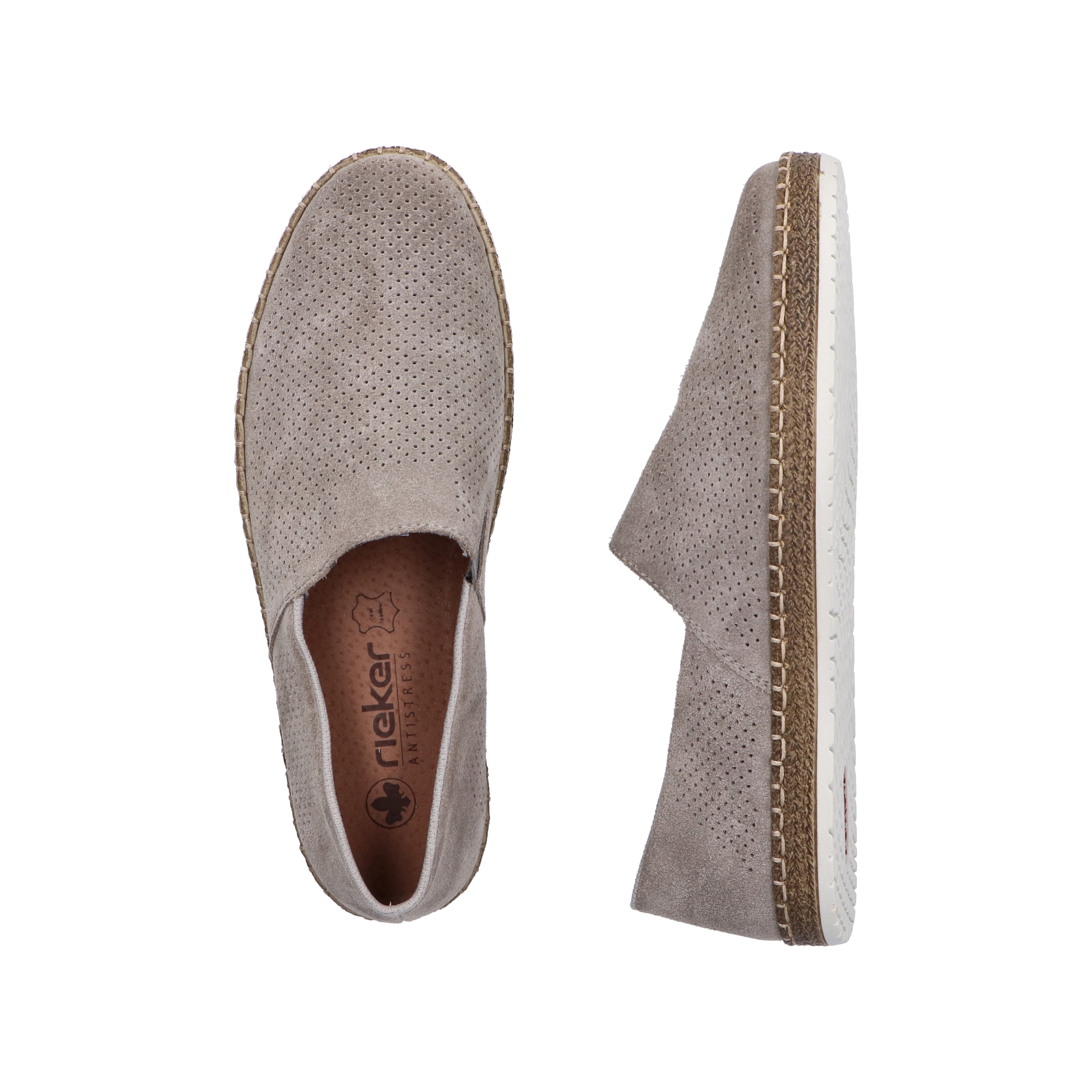 Rieker Slipper, Schlupfschuh, Casual-Slipper, Mokassin mit Perforation