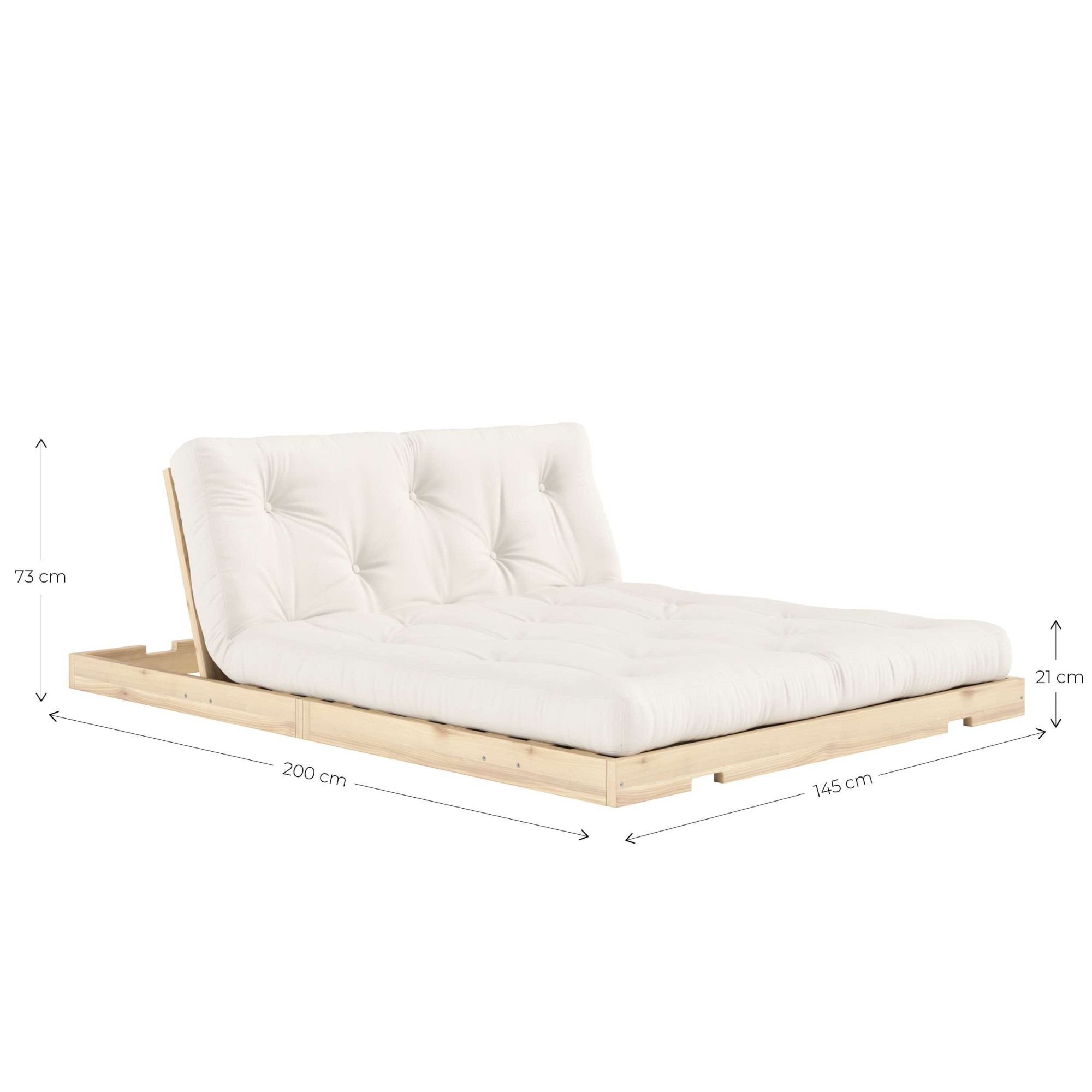 Karup Design Schlafsofa »Flip Sofabed, Made in Europe, mehrere Farben, vielseitig einsetzbar«, (B/H/T Sofa: ca 145 x 83 x 98,5 cm, Bett: ca 145 x 21 x 200 cm), inkl. handgefertigte Futonmatratze, FSC®-zertifiziertes Massivholz
