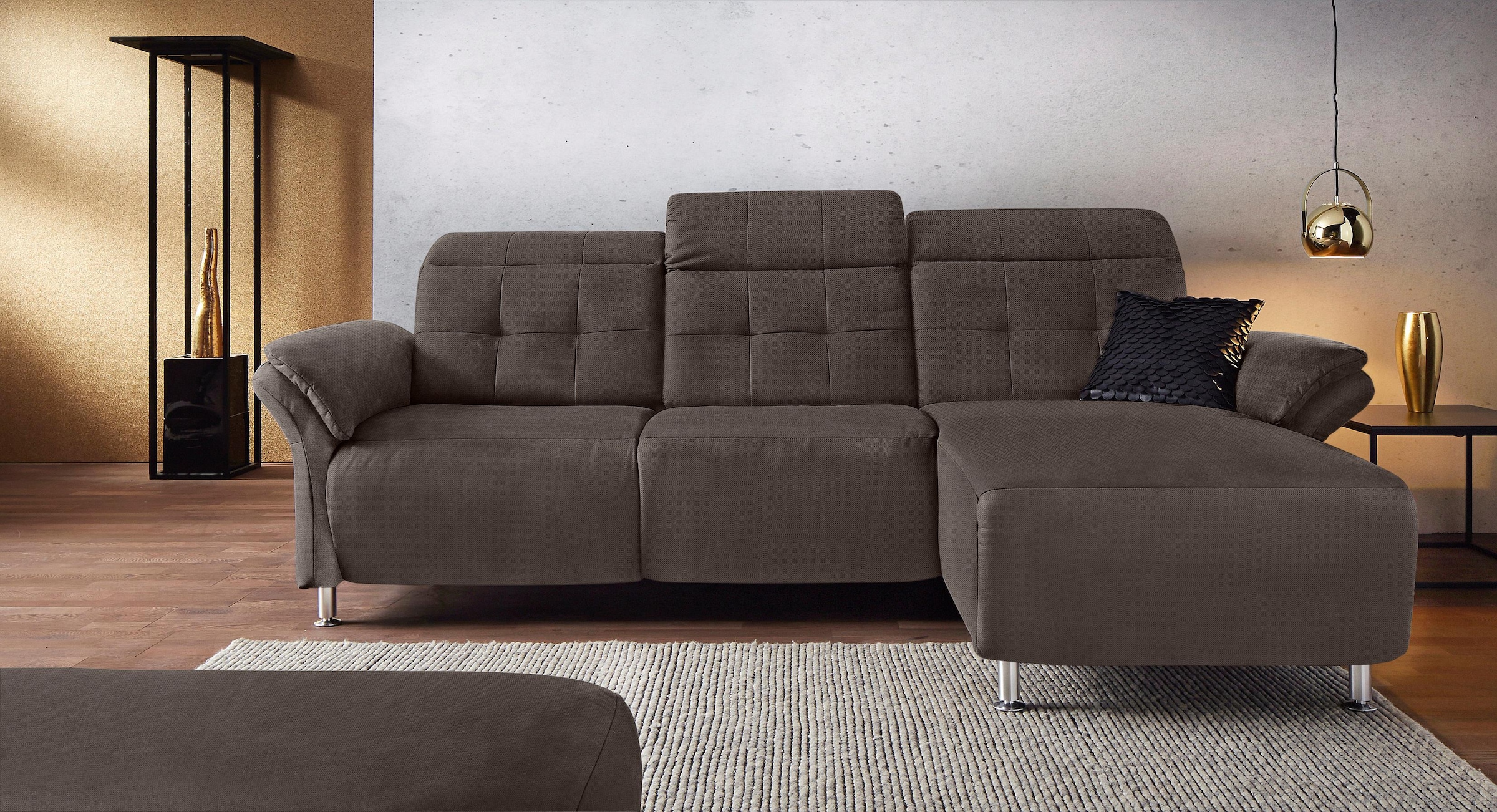 Home affaire Ecksofa »Manhattan L-Form« 2 Sitze mit elektrischer Relaxfunkt günstig online kaufen