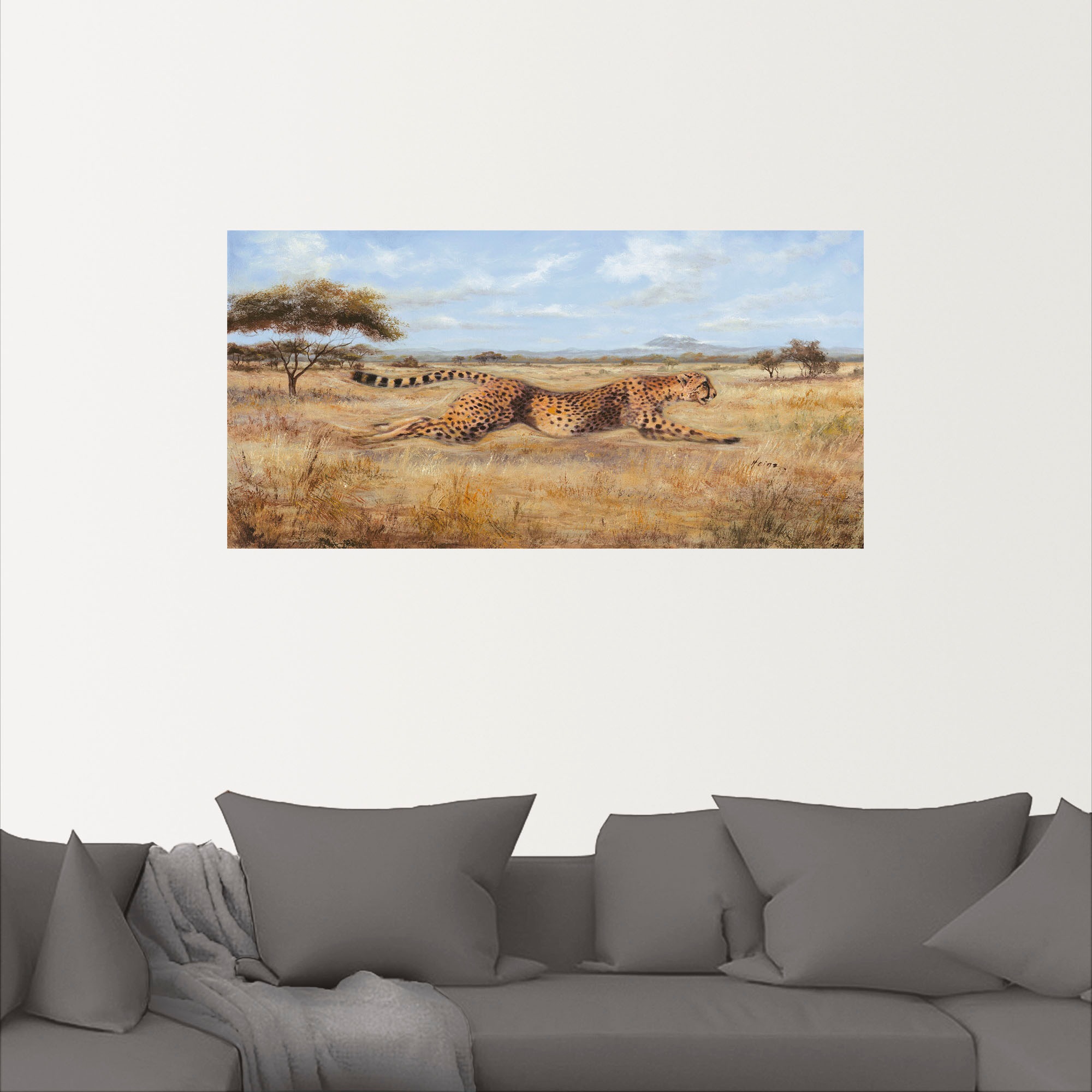 Artland Wandfolie »Laufender Gepard«, Wildtiere, (1 St.), selbstklebend