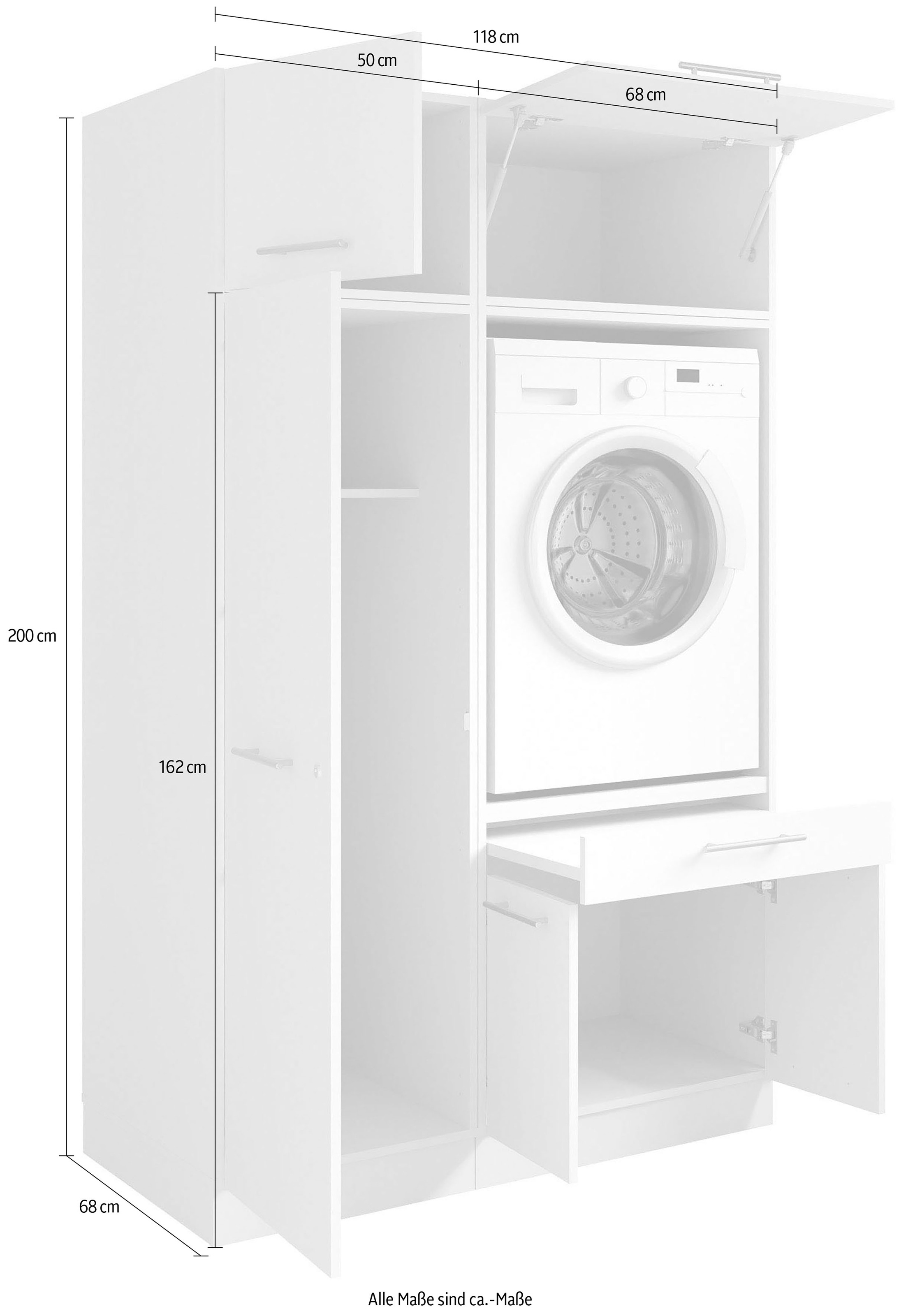 Laundreezy Mehrzweckschrank-Set »Laundreezy, 4-tlg. Mehrzweckschrank-Set B/H/T 118/200/68 cm« 4 Stk. tlg.