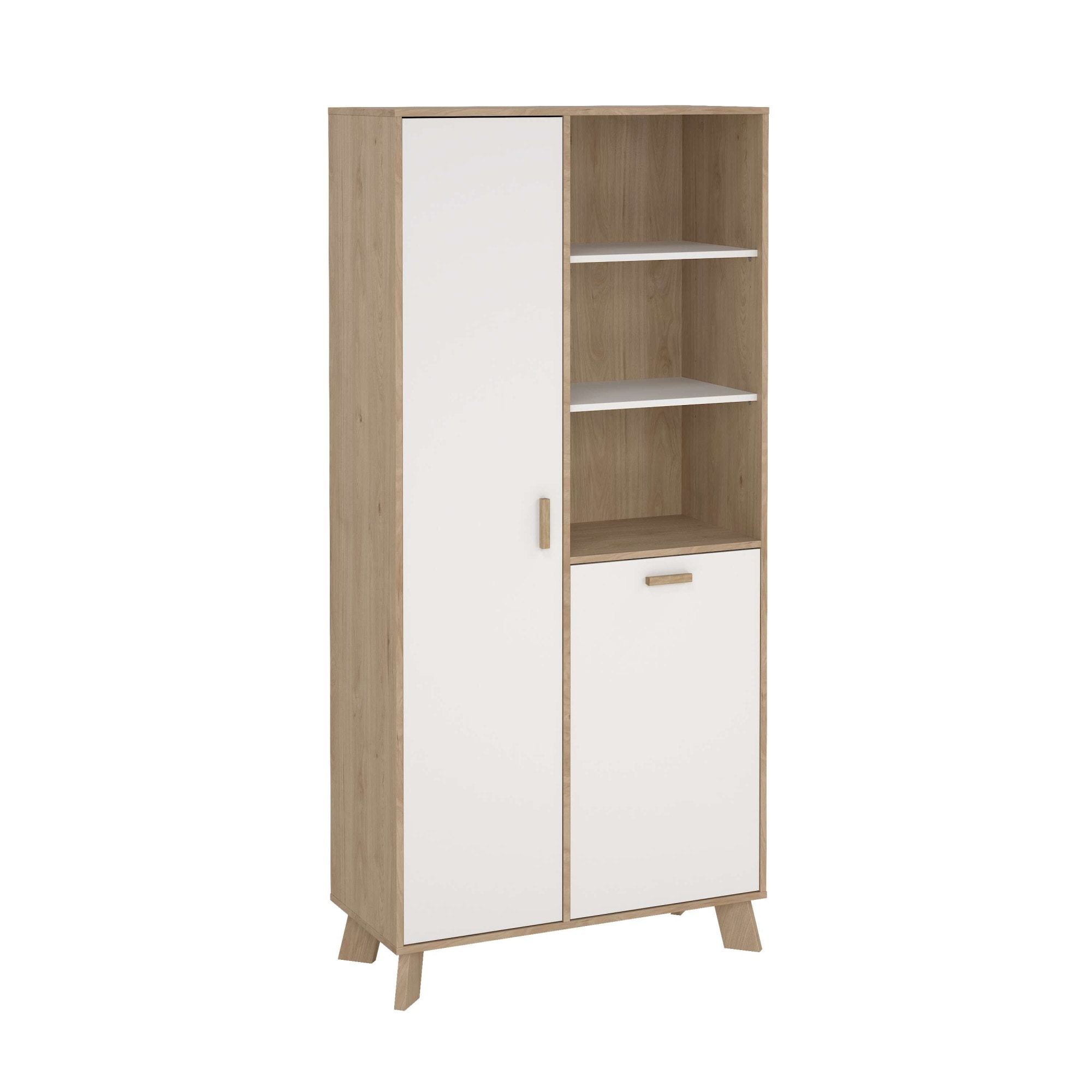 andas Vitrine »Ikast Vitrinenschrank, Standvitrine, Schrank, Stauraum«, 2 Türen, 3 offene Fächer, Breite 89 cm, Höhe 188 cm