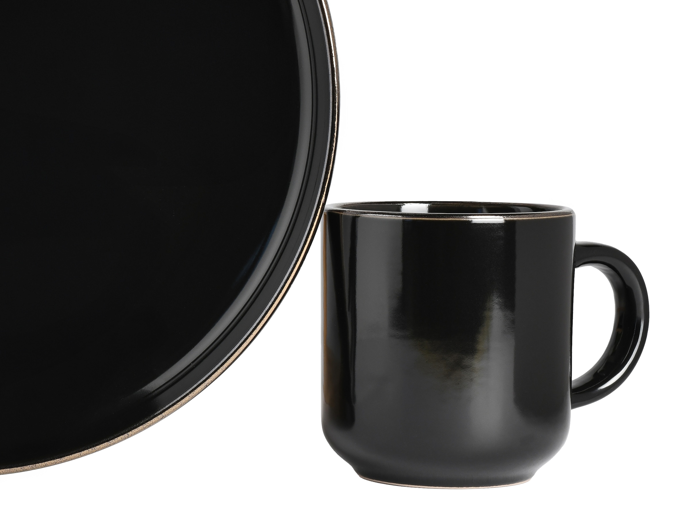 CreaTable Kombiservice »Nordic Festive, Service 16-tlg.« Minimalistisches Design, Dezente goldene Akzente