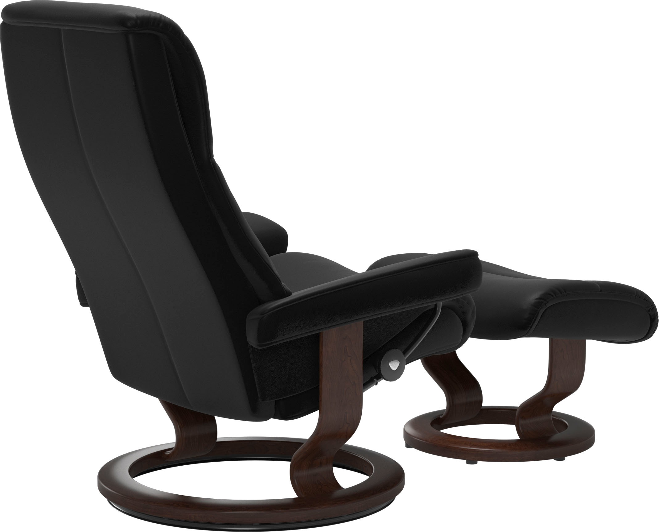 Stressless® Relaxsessel »View«, (Set, Relaxsessel mit Hocker), mit Classic Base, Größe M,Gestell Braun