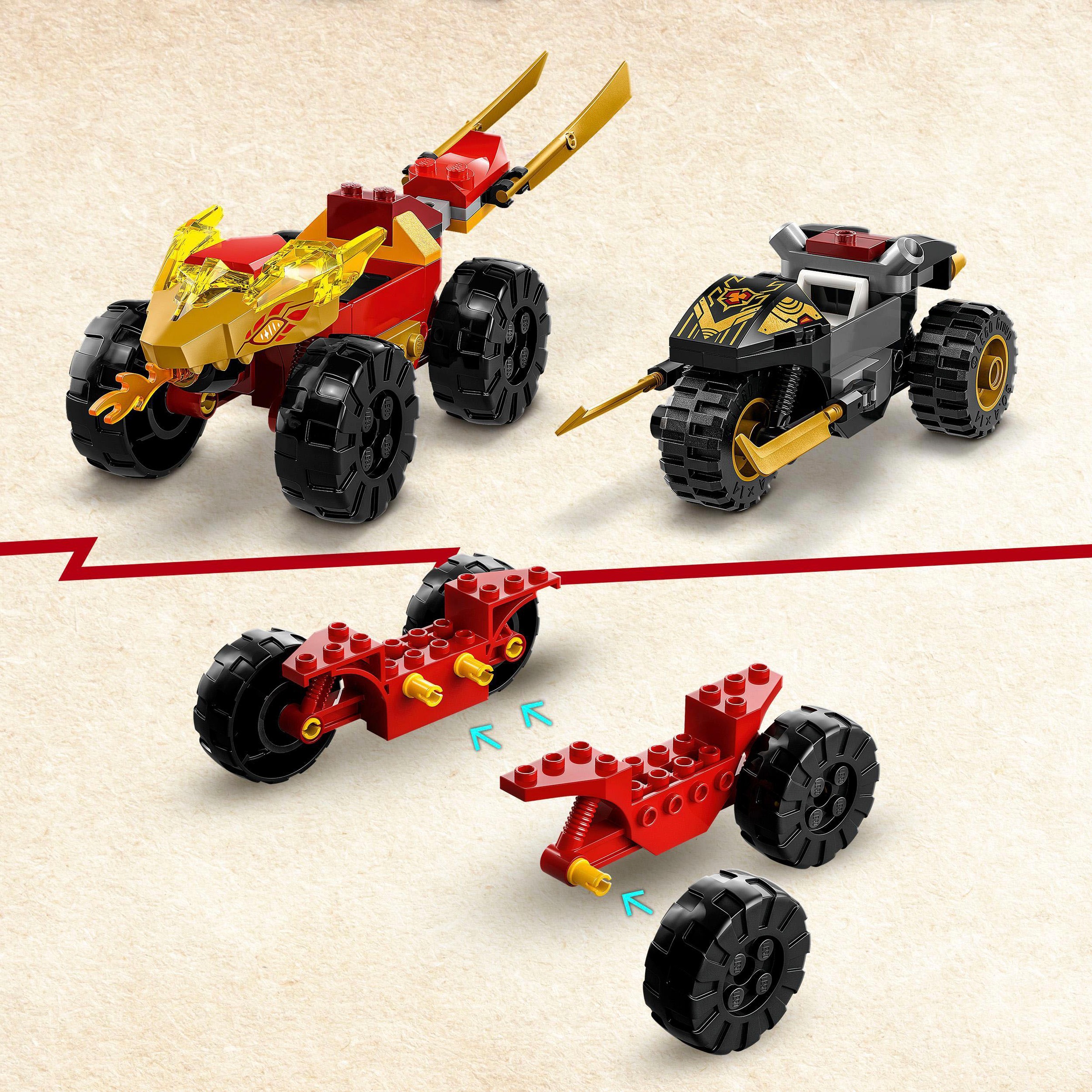 3. Bild von LEGO® Konstruktionsspielsteine »Verfolgungsjagd mit Kais Flitzer und Ras' Motorrad (71789)«, (103 St.), LEGO® NINJAGO; Made in Europe