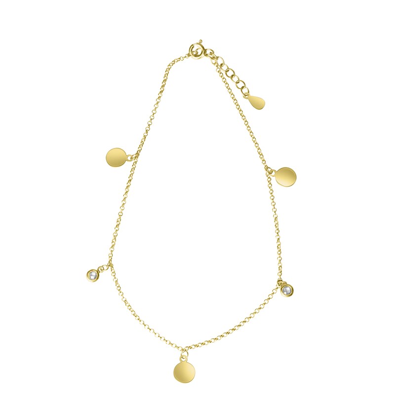 VIVANCE Fußkette »925-Sterling Silber vergoldet« gelb 23+2cm Fußkette aus 925/- Sterling Silber vergoldet