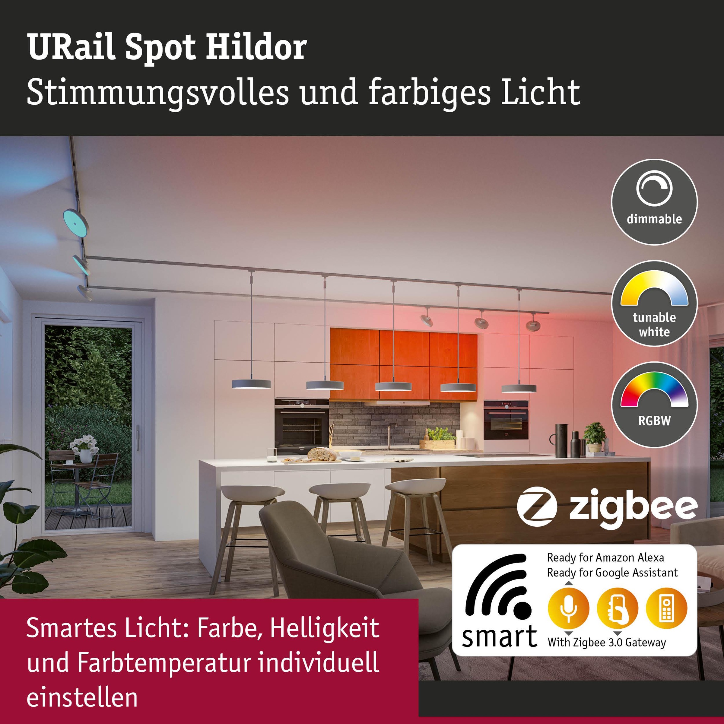 Paulmann Schienensystem-Leuchten »Hildor 500lm 7,5W RGBW+ dimmbar 230V« LED-Modul 1 Stk. Tageslichtweiß Smart Home