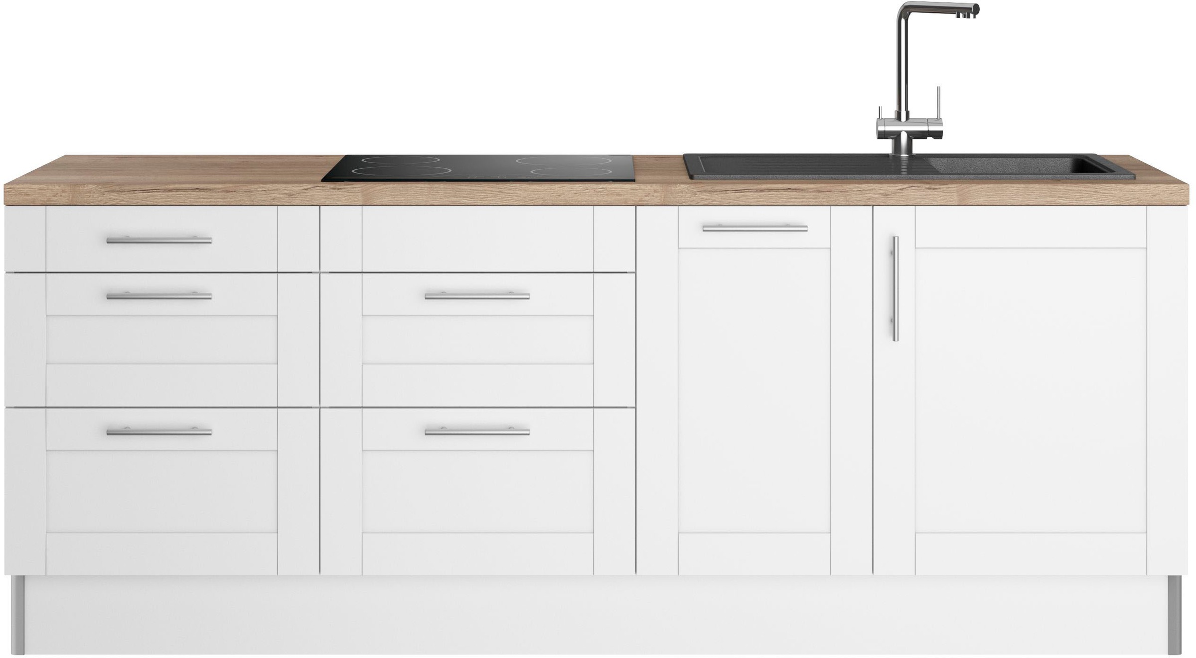 KOCHSTATION Küche »KS-Ahus«, Breite 225 cm, wahlw. Mit E-Geräten, Soft Clos günstig online kaufen