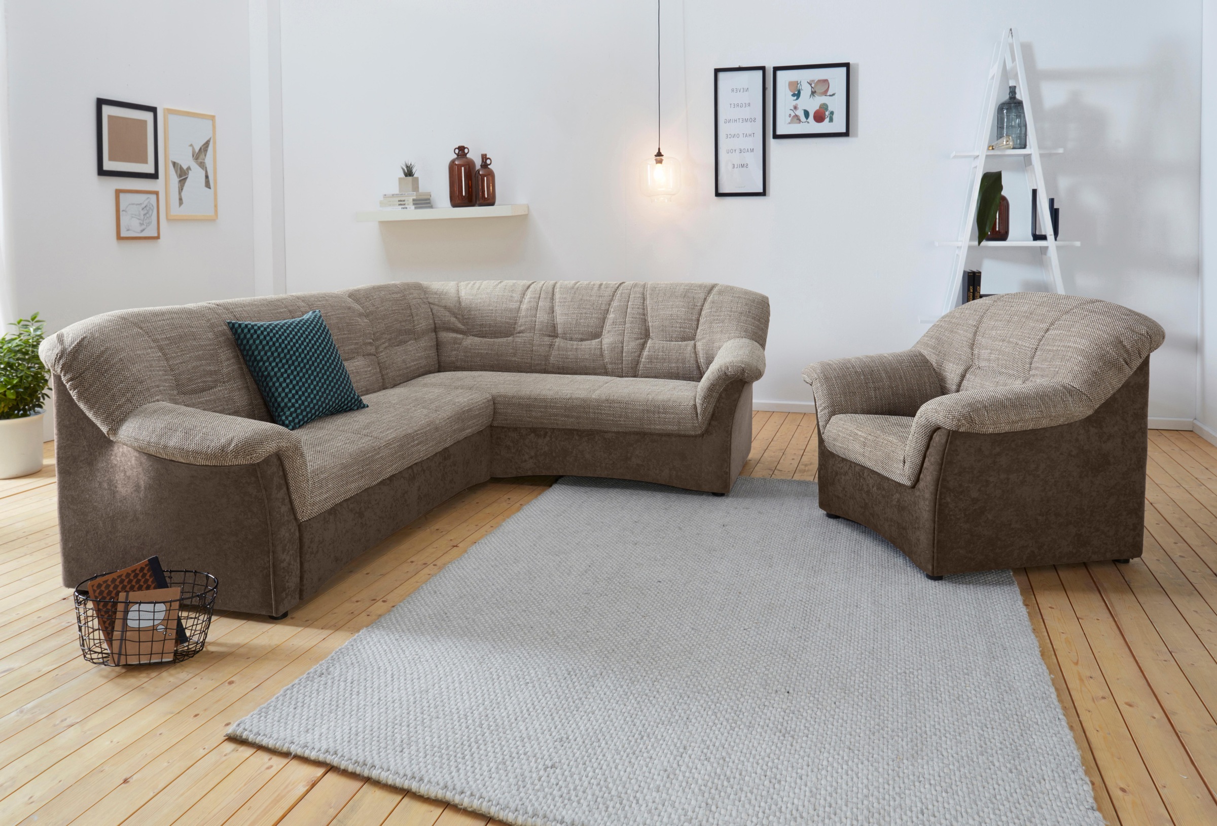 DOMO collection Ecksofa »Sarafina zeitlos und komfortabel, optional mit Federkern, L-Form«, wahlweise mit Bettfunktion