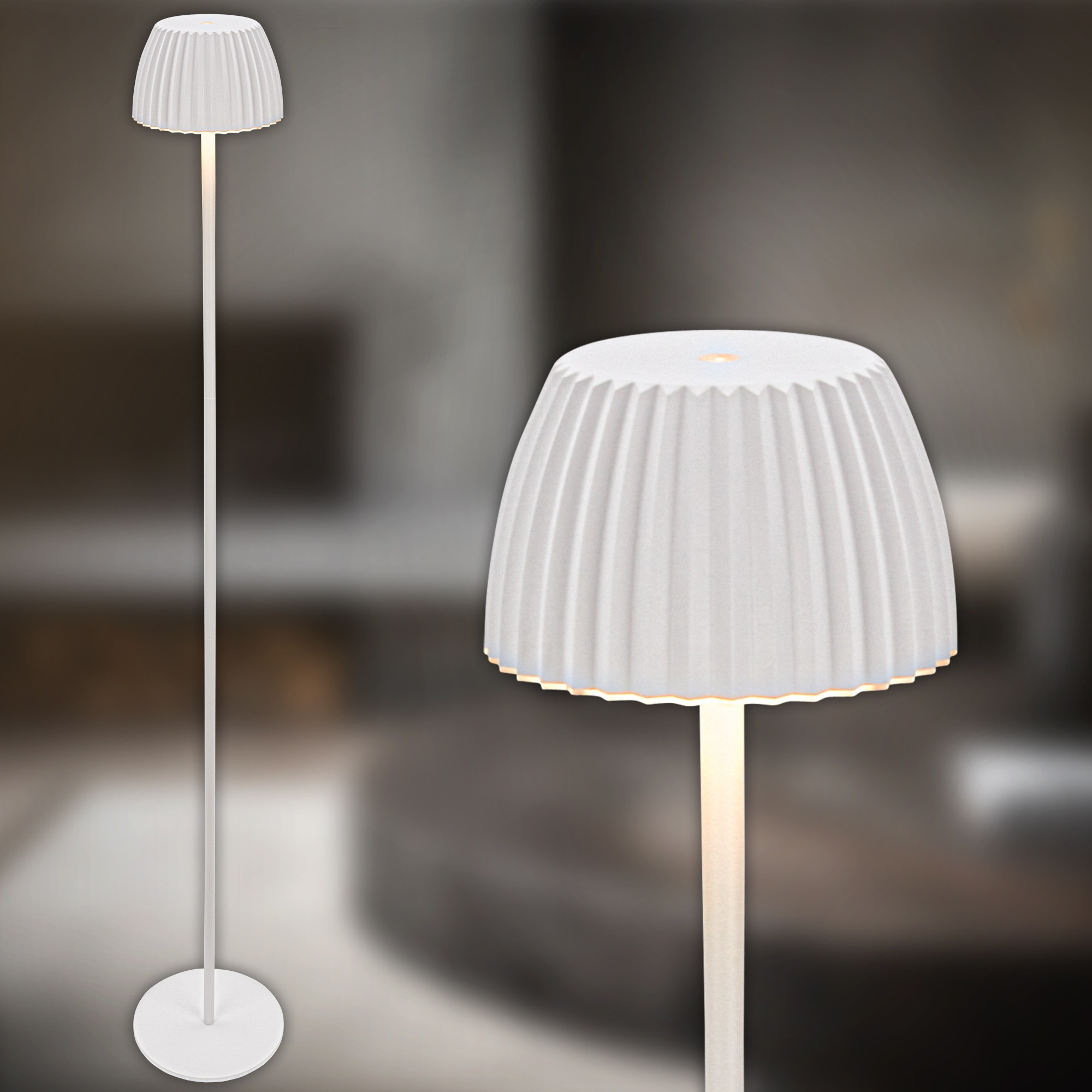 Briloner Leuchten LED Stehlampe »Akku LED Stehleuchte, weiß«