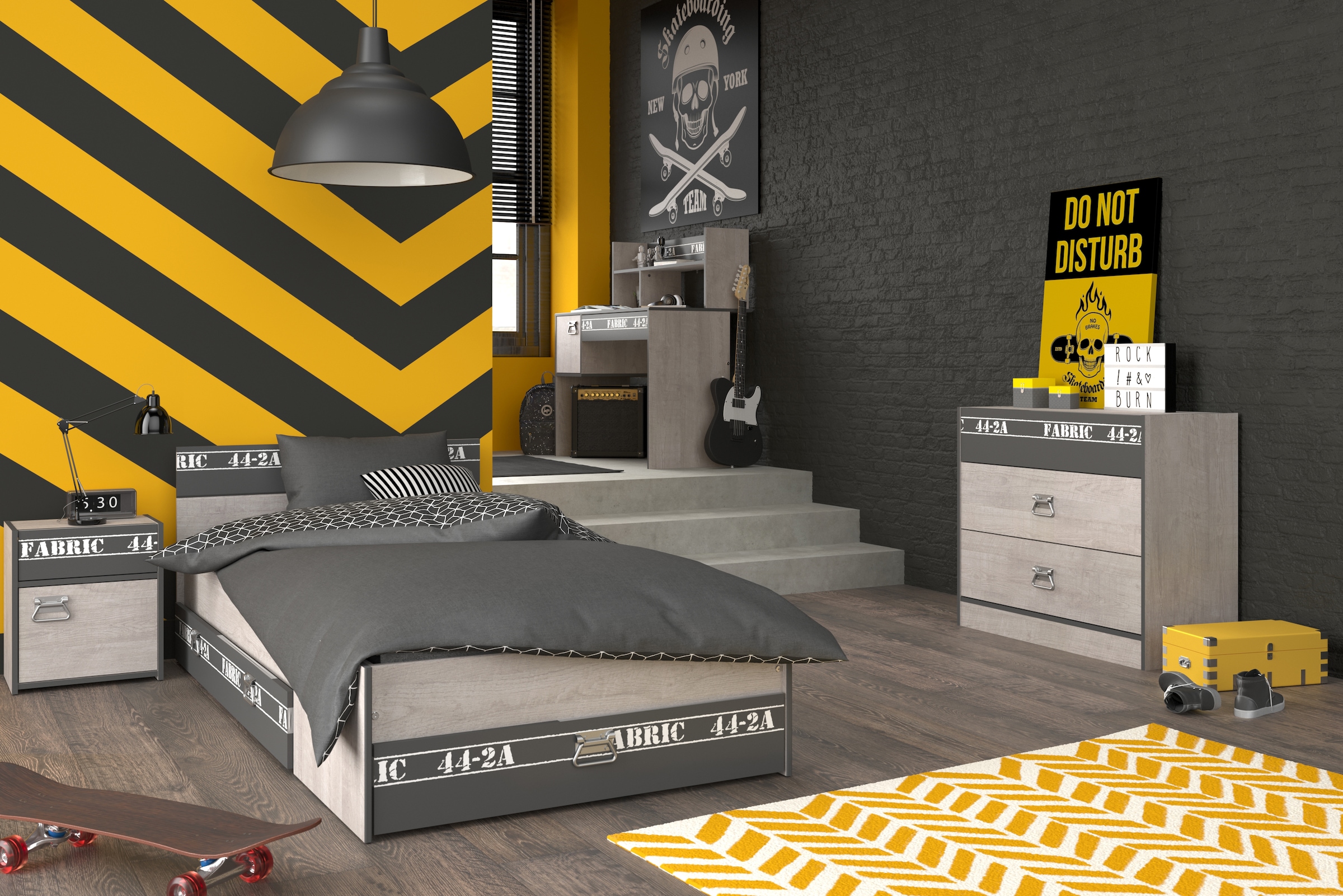 Parisot Jugendzimmer-Set »Parisot Fabric 13« Set, 5-teilig, 5 tlg.