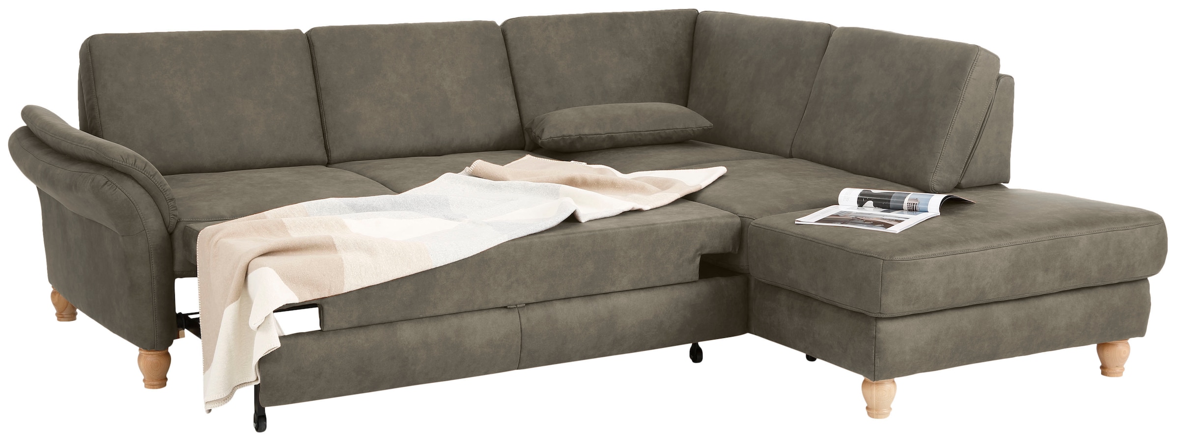 Home affaire Ecksofa »Palace L-Form«, incl. Sitztiefenverstellung, wahlweise mit Bettfunktion und Stauraum