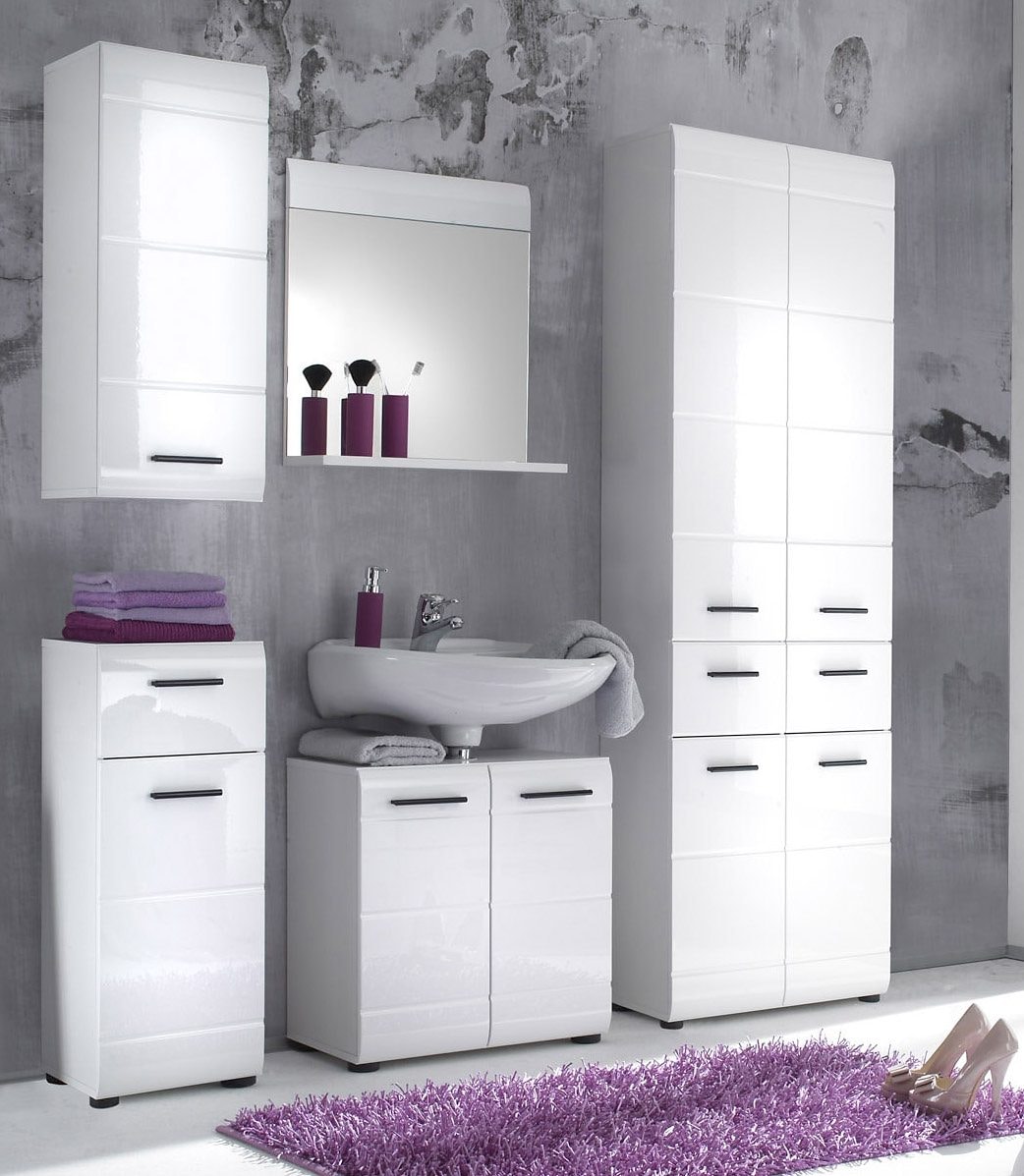 INOSIGN Hängeschrank »Sovana«, Badezimmerschrank mit 2 Fächern in Weiß - Maße (B/T/H) 30/24/77 cm