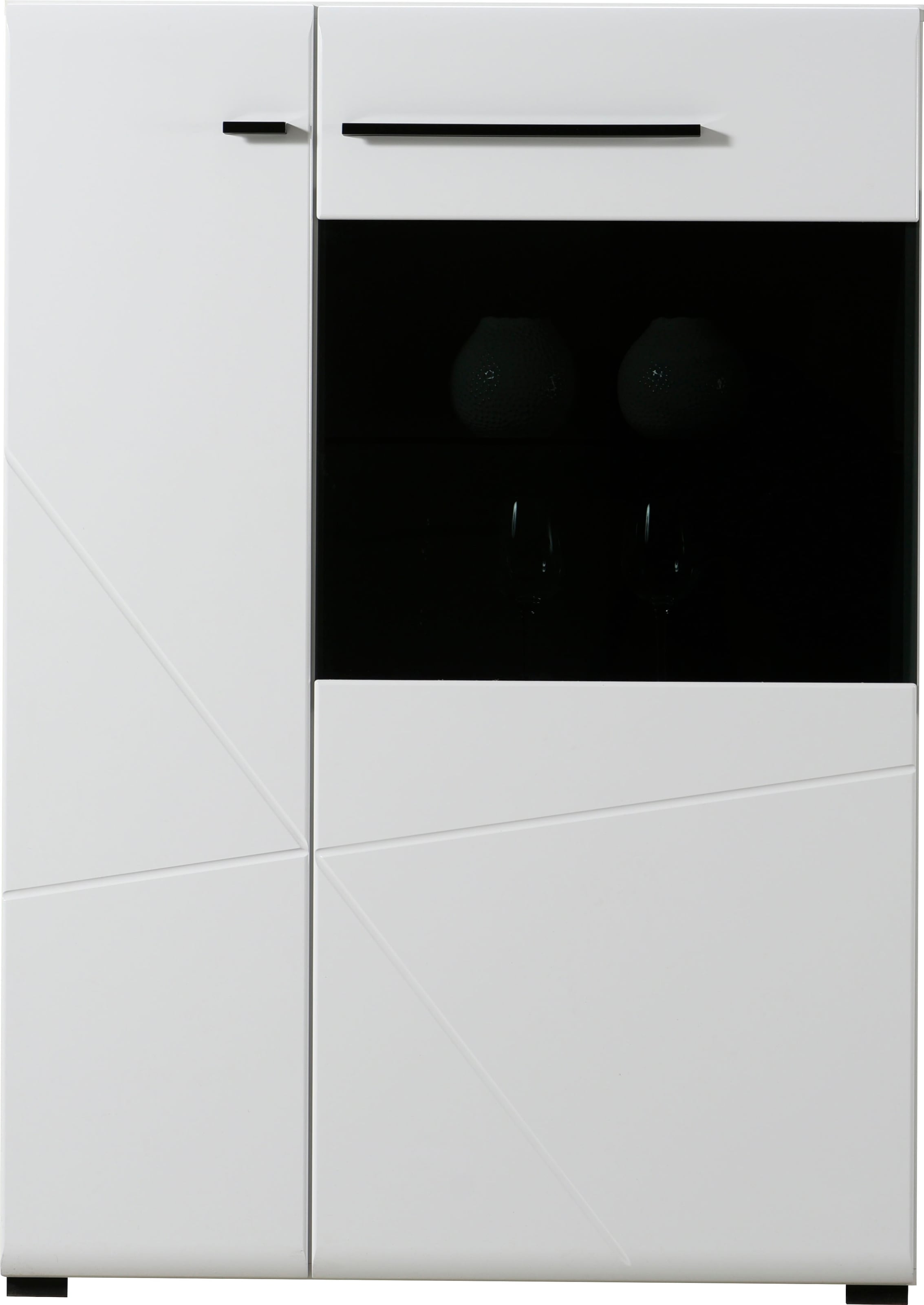 INOSIGN Highboard »Trentino«, Vitrine, Soft-Close-Funktion, Hochglanzfronten, Breite 87 cm