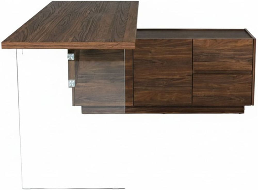 Jahnke Eckschreibtisch »LUX C 160 E« Eckschreibtisch, wechselseitig montierbar, Glas, 2 Fächer+2Schubladen