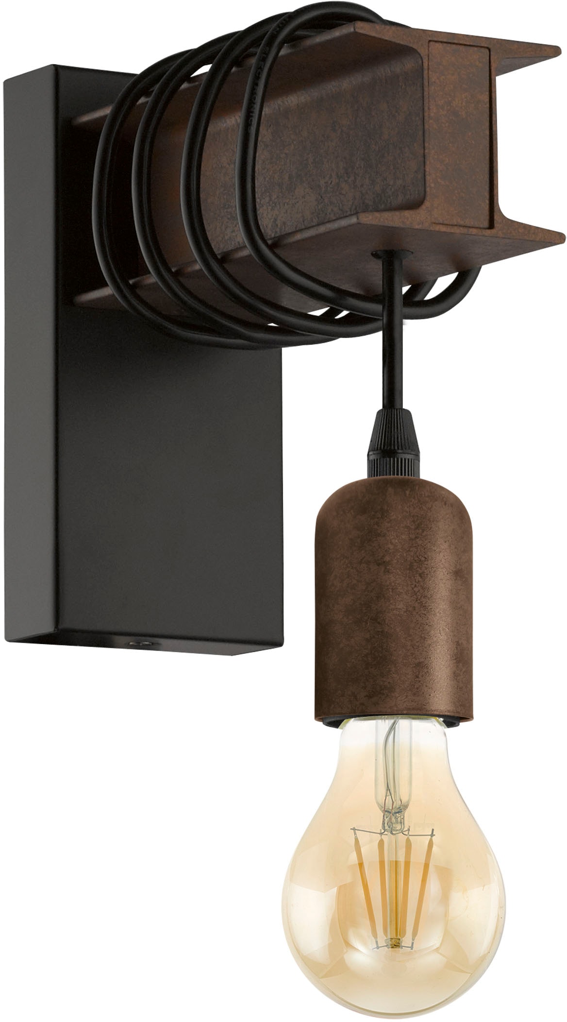 EGLO Wandleuchte »TOWNSHEND 4«, 1 flammig-flammig, Vintage Wandleuchte im  Industrial Design, Retro Lampe, Fassung: E27 auf Rechnung bestellen | Tischlampen