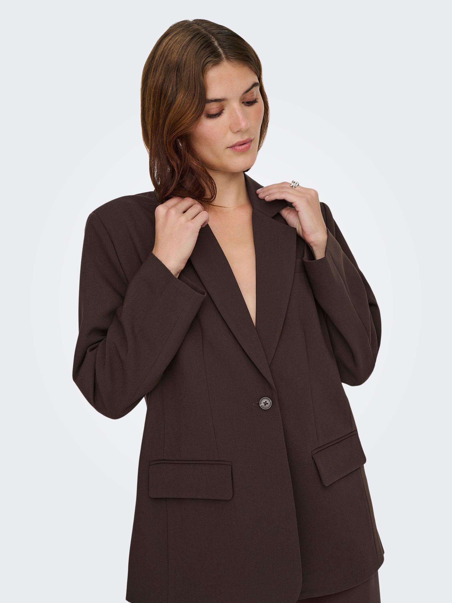 ONLY Longblazer »ONLLINDA-RAVEN L/S BF BLAZER TLR NOOS« Materialmix, oversize