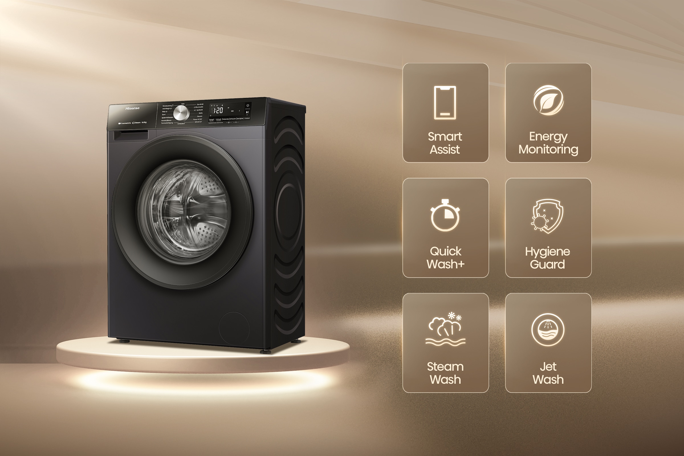 Hisense Waschmaschine »WF3S1043BB3«, 10 kg, 1400 U/min, Wifi-ConnectLife