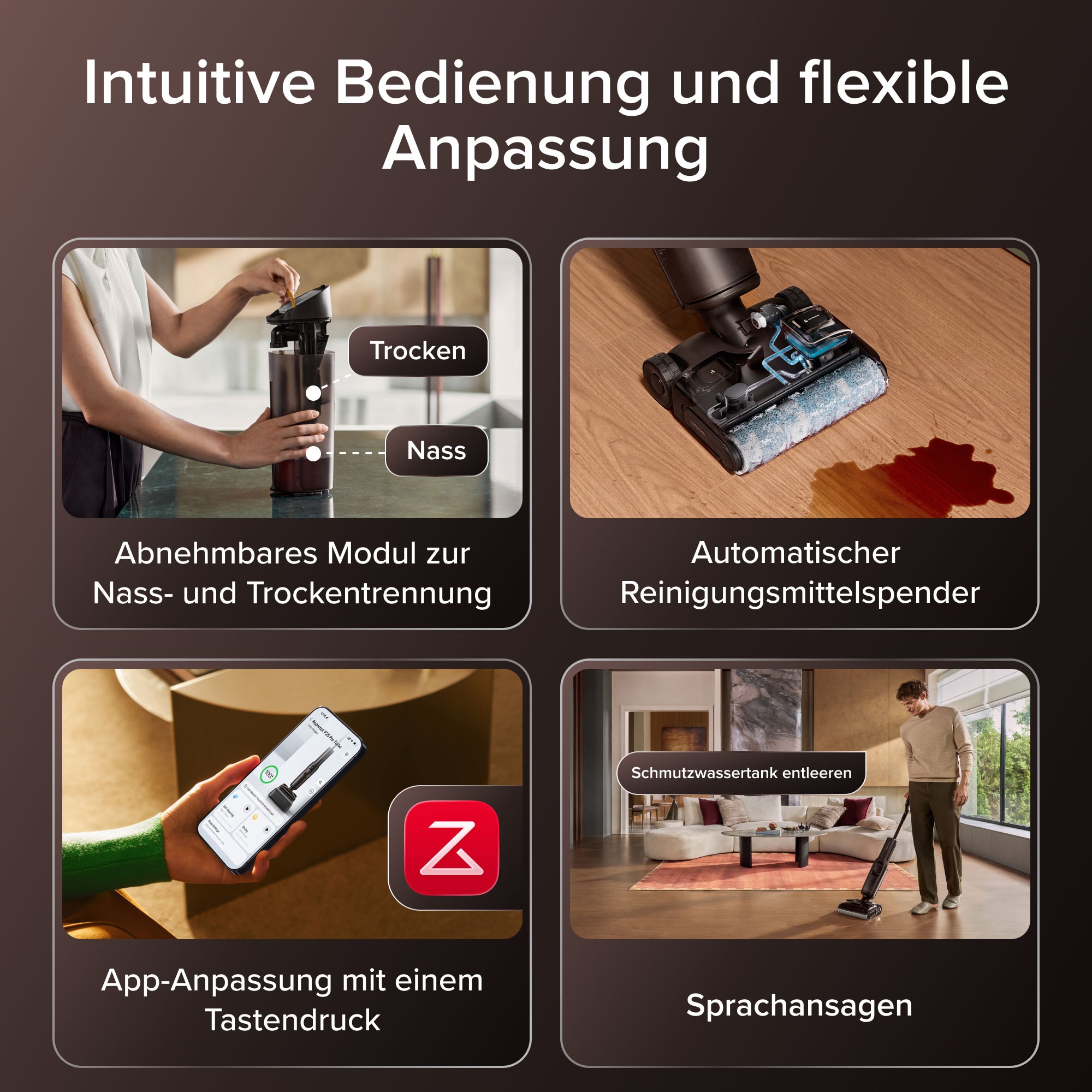 Roborock Nass-Trocken-Akkusauger »F25 Pro Turbo« HyperScrub Schrubbermodus, 25.000 Pa, App-Steuerung