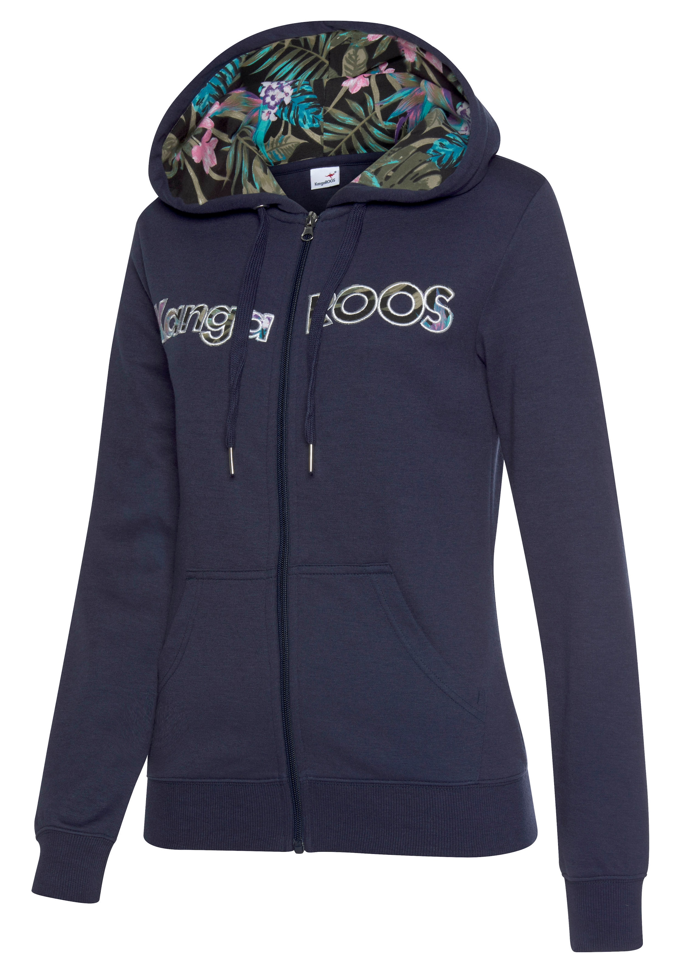 KangaROOS Kapuzensweatjacke, mit aufwendiger KangaROOS Stickerei, Loungeanzug