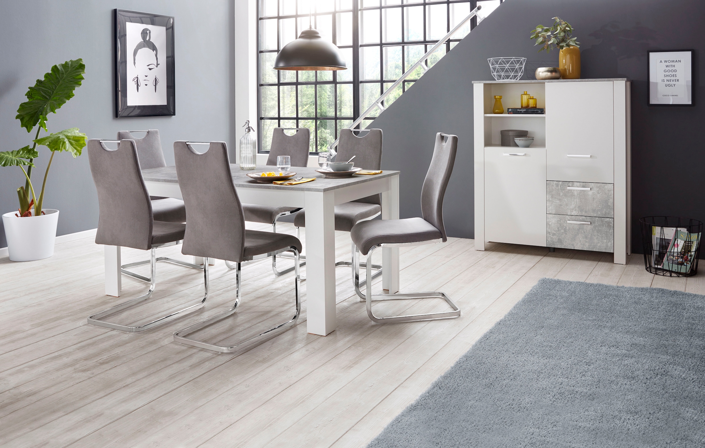 Home affaire Essgruppe »Milano«, (Set, 5 tlg.), 4 Stühle und 1 Tisch